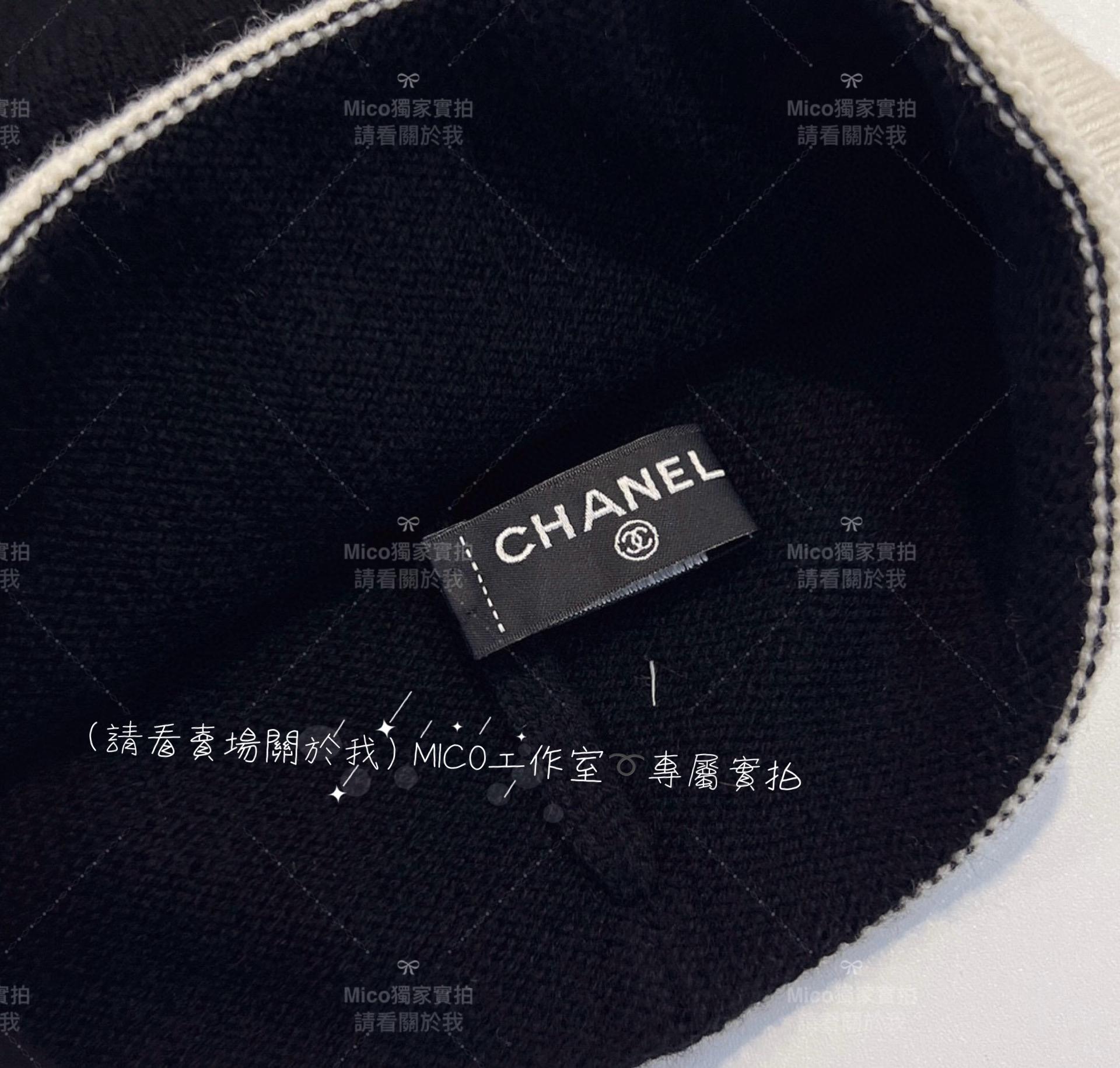 Chanel 22A季節款 黑色山羊絨毛帽 均碼