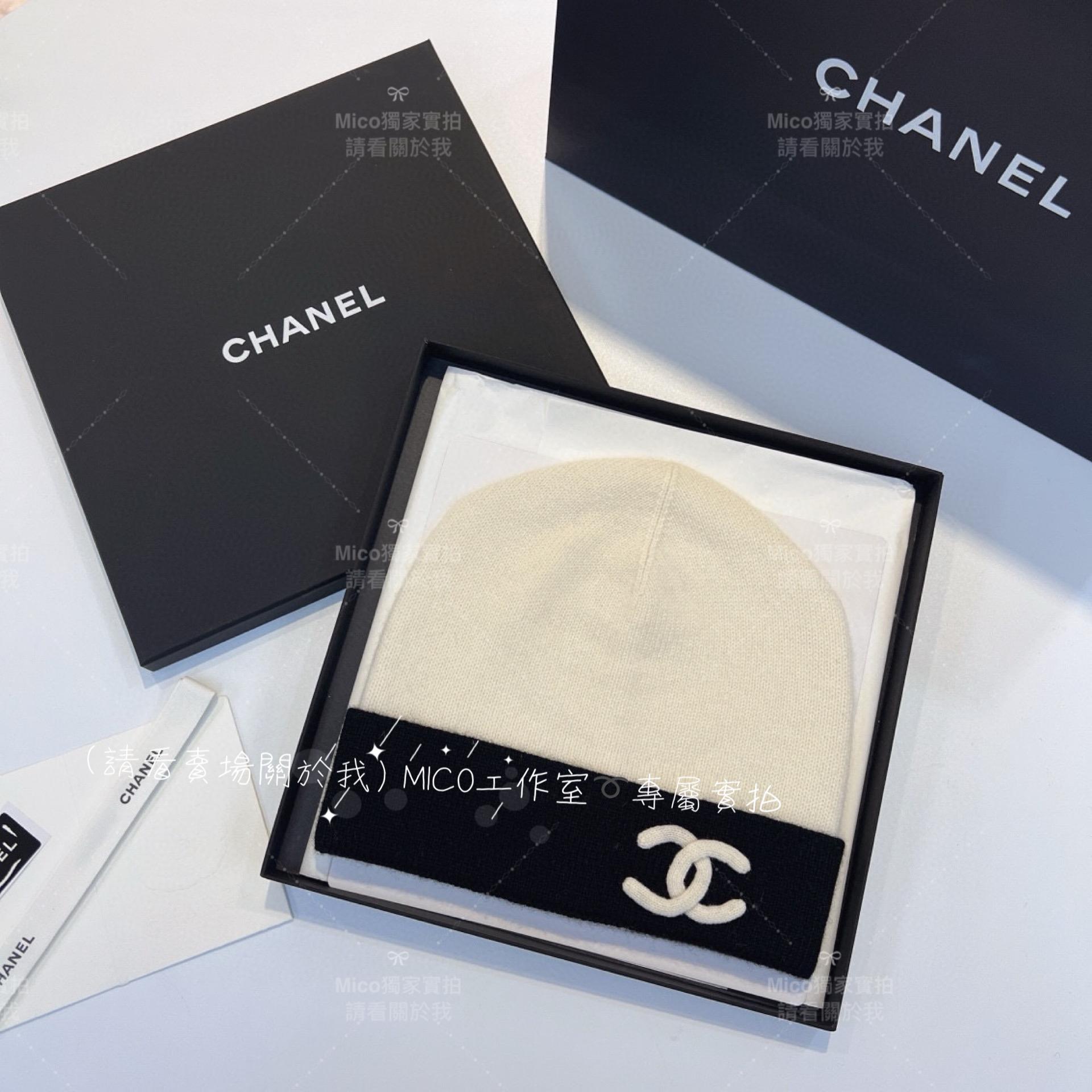 Chanel 22A季節款 白色山羊絨毛帽 均碼