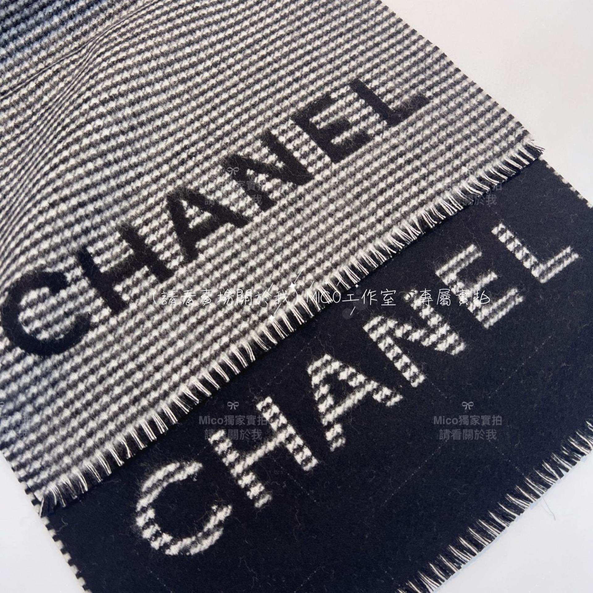 Chanel 高訂版 《 23B 千鳥格圍巾》 Size：185×42cm