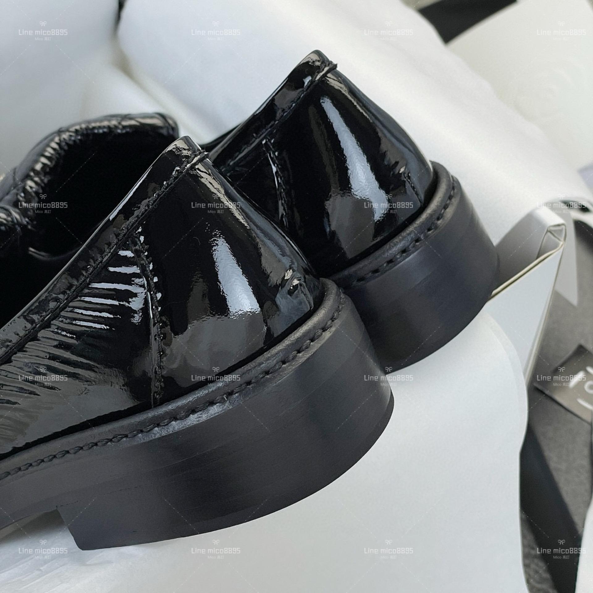 Chanel 經典書包釦 菱格樂福鞋 皺羊皮黑色 35-40