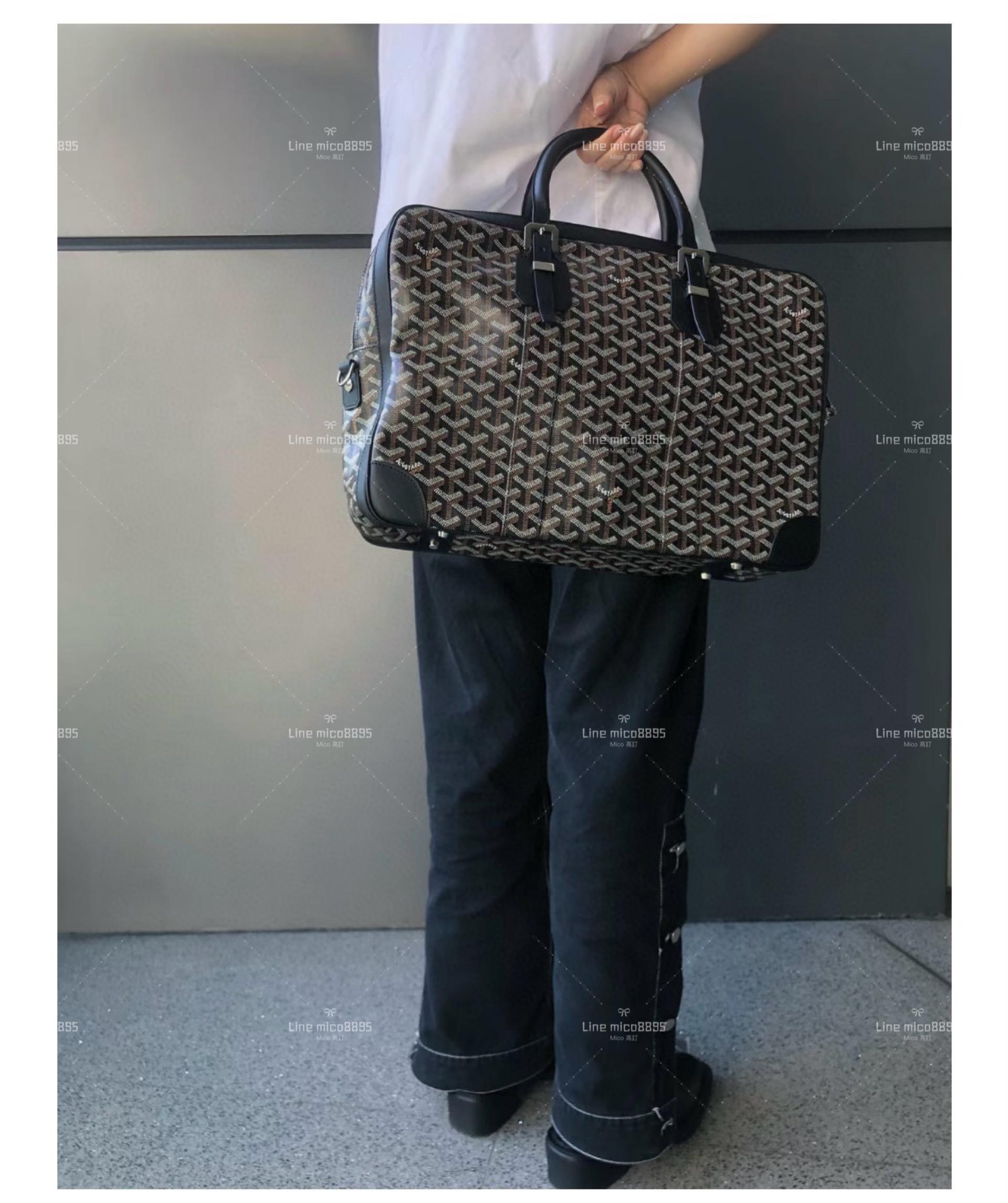 Goyard 多夾層款 黑色 手提公文包/公事包 肩帶可調 39cm