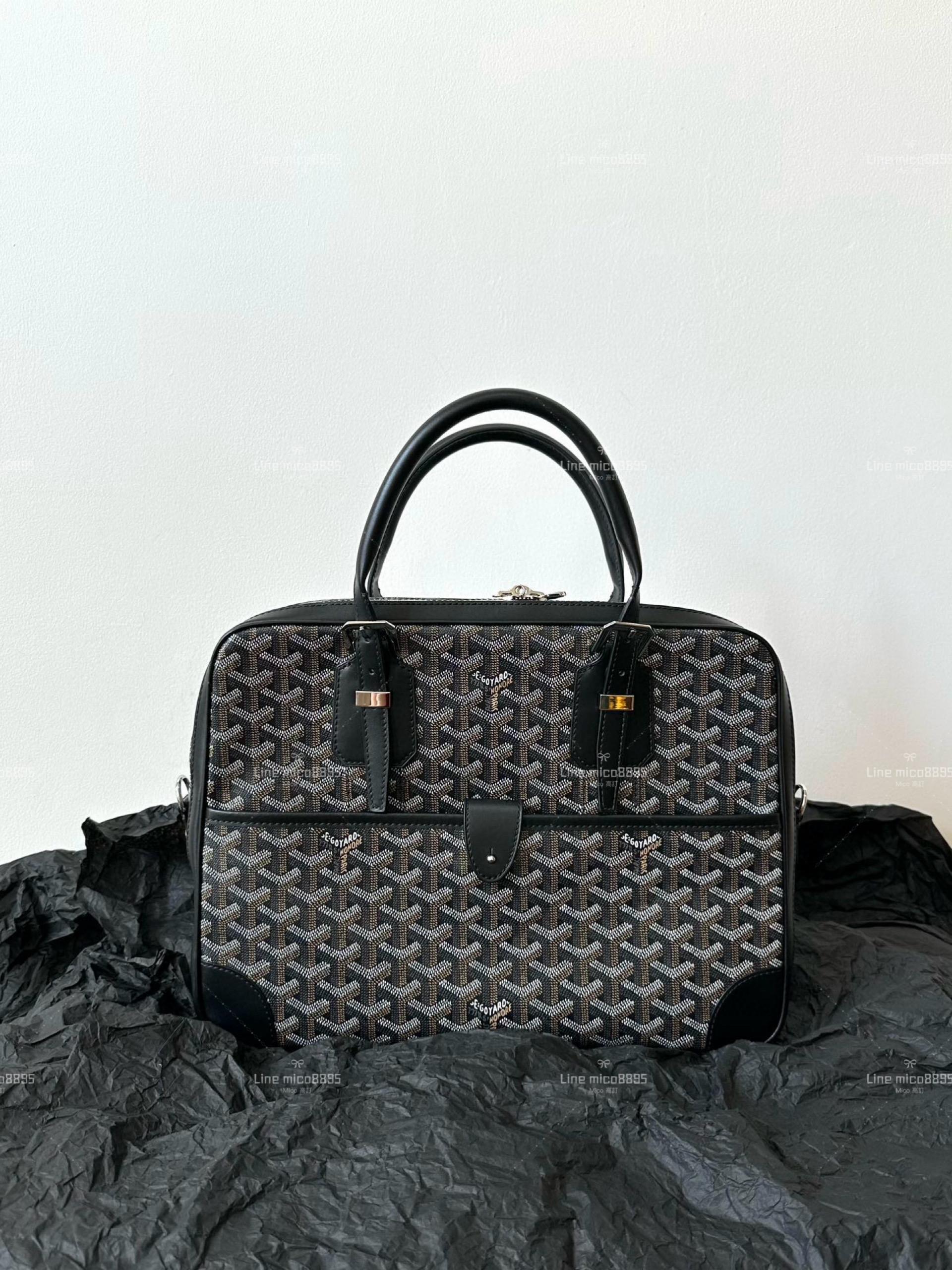 Goyard 多夾層款 黑色 手提公文包/公事包 肩帶可調 39cm