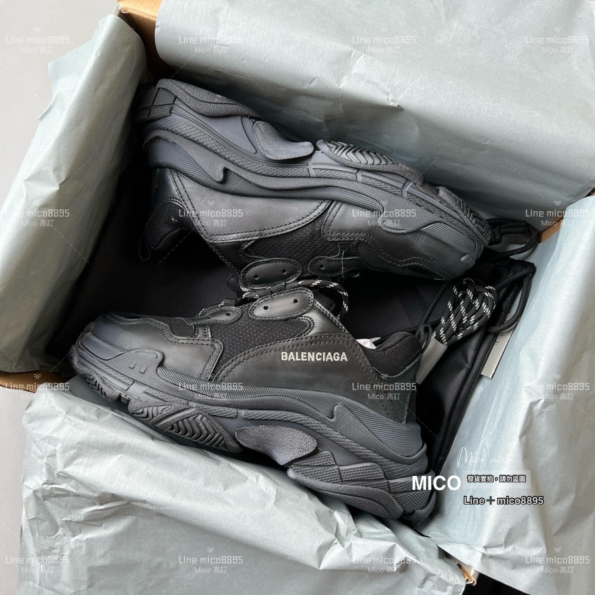 Balenciaga 擦色黑 Triple S 一代厚底老爹鞋/休閒鞋 男女款 35-45