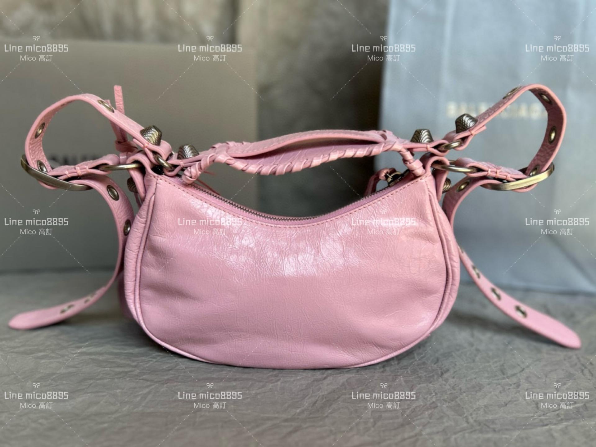 Balenciaga(巴黎世家) 玫瑰乾燥粉色 26cm Le Cagole半月包/餃子包/機車包