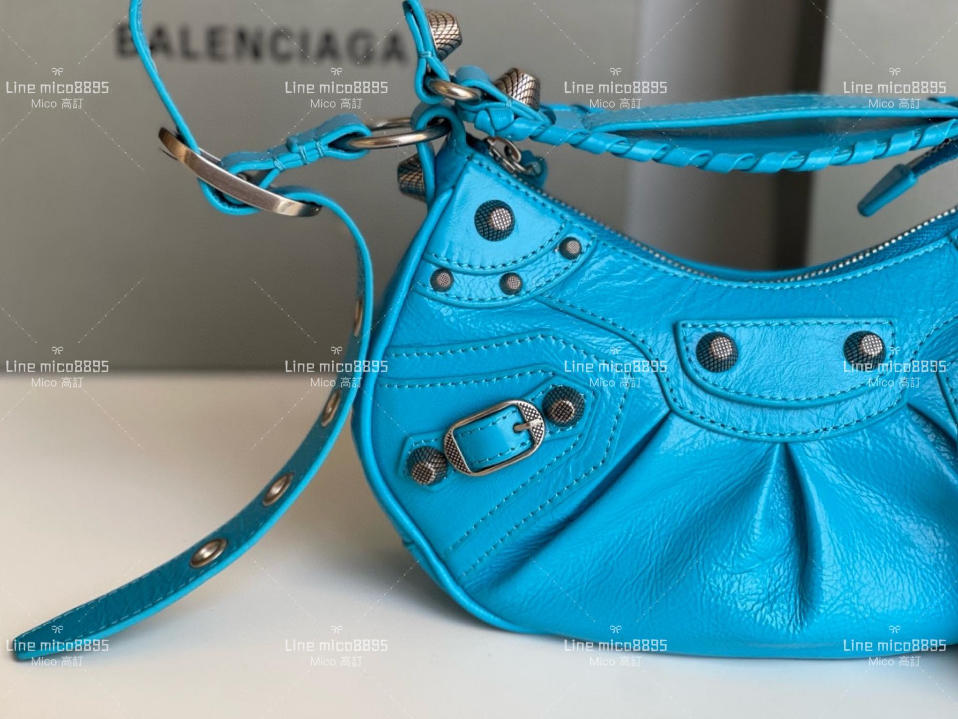 Balenciaga(巴黎世家) 電光藍 26cm Le Cagole半月包/餃子包/機車包