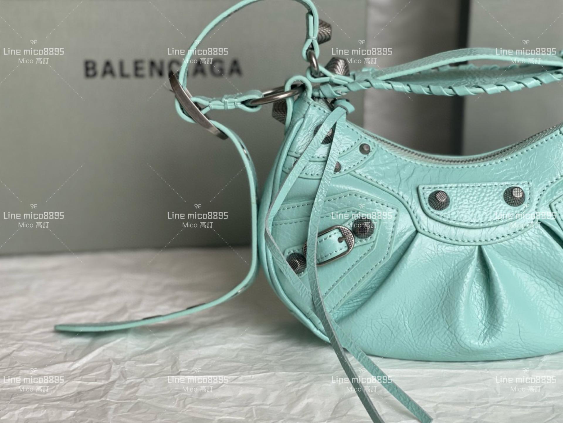 Balenciaga(巴黎世家) 薄荷綠 26cm Le Cagole半月包/餃子包/機車包