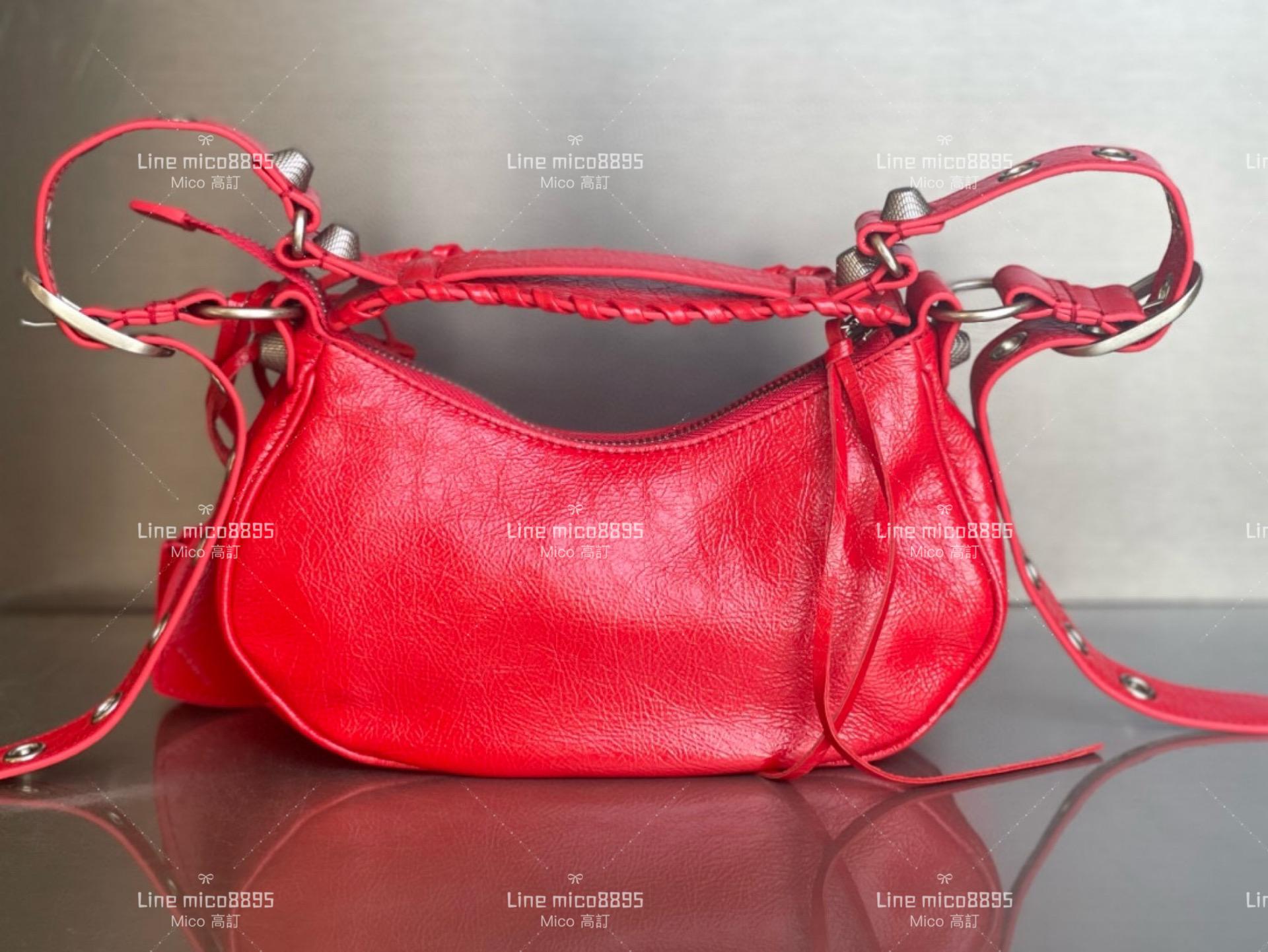 Balenciaga(巴黎世家) 紅色 26cm Le Cagole半月包/餃子包/機車包