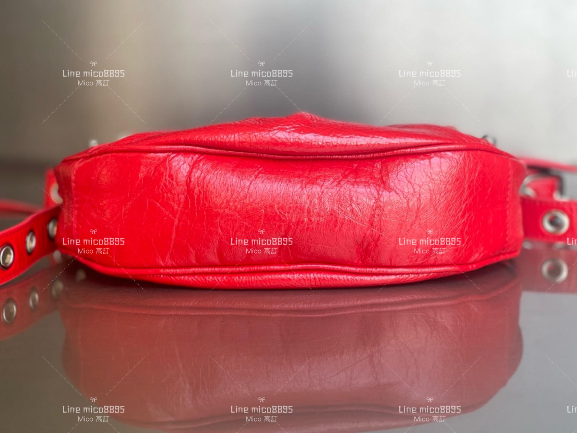 Balenciaga(巴黎世家) 紅色 26cm Le Cagole半月包/餃子包/機車包