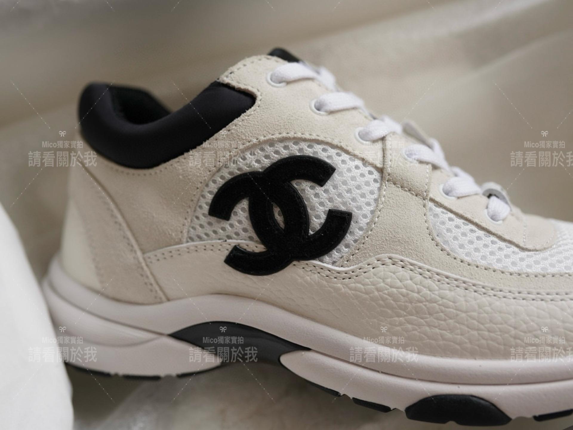 Chanel 經典款 百搭黑白拼色網面休閒小白鞋 經典的熊貓配色 35-40