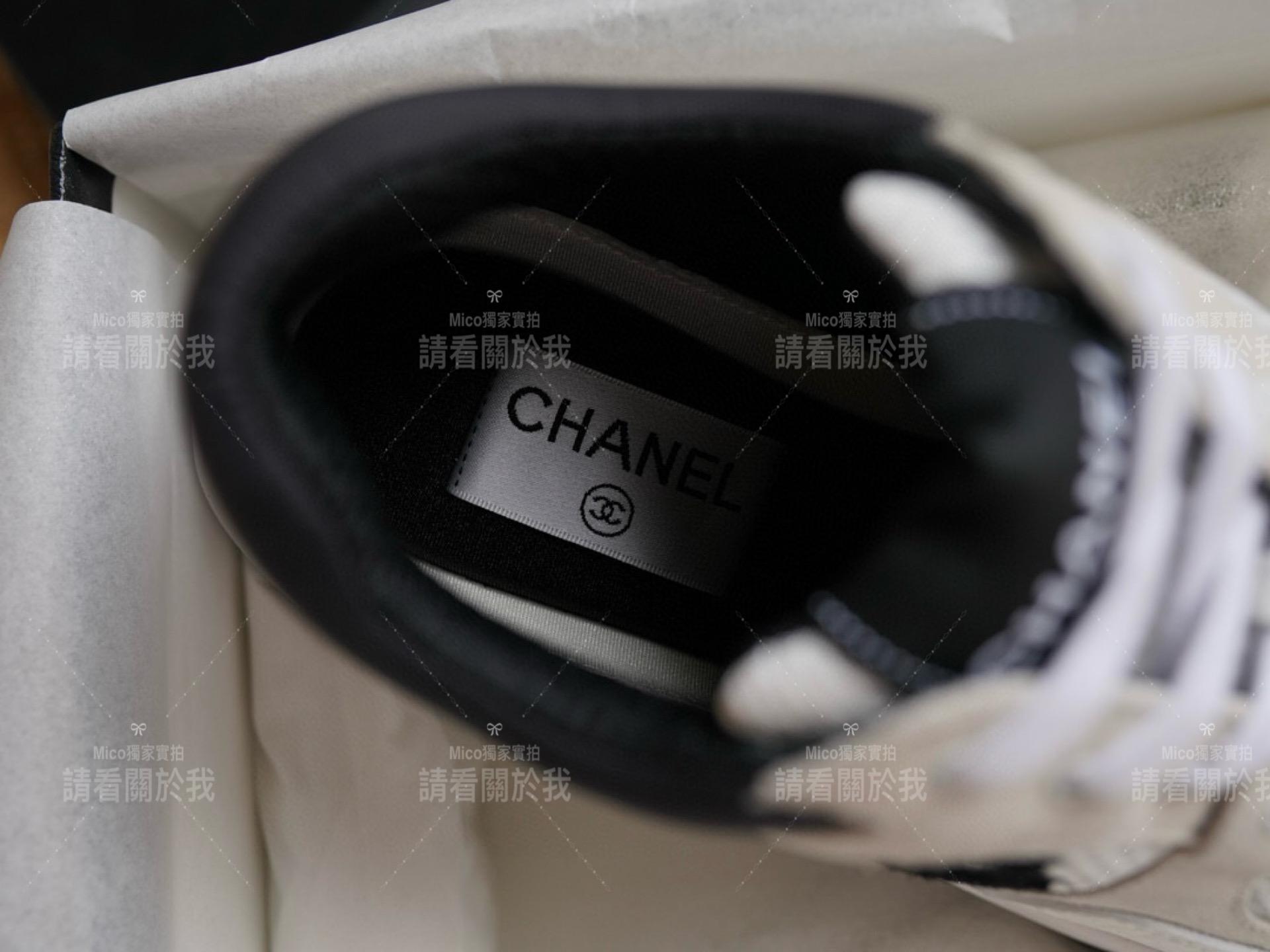 Chanel 經典款 百搭黑白拼色網面休閒小白鞋 經典的熊貓配色 35-40