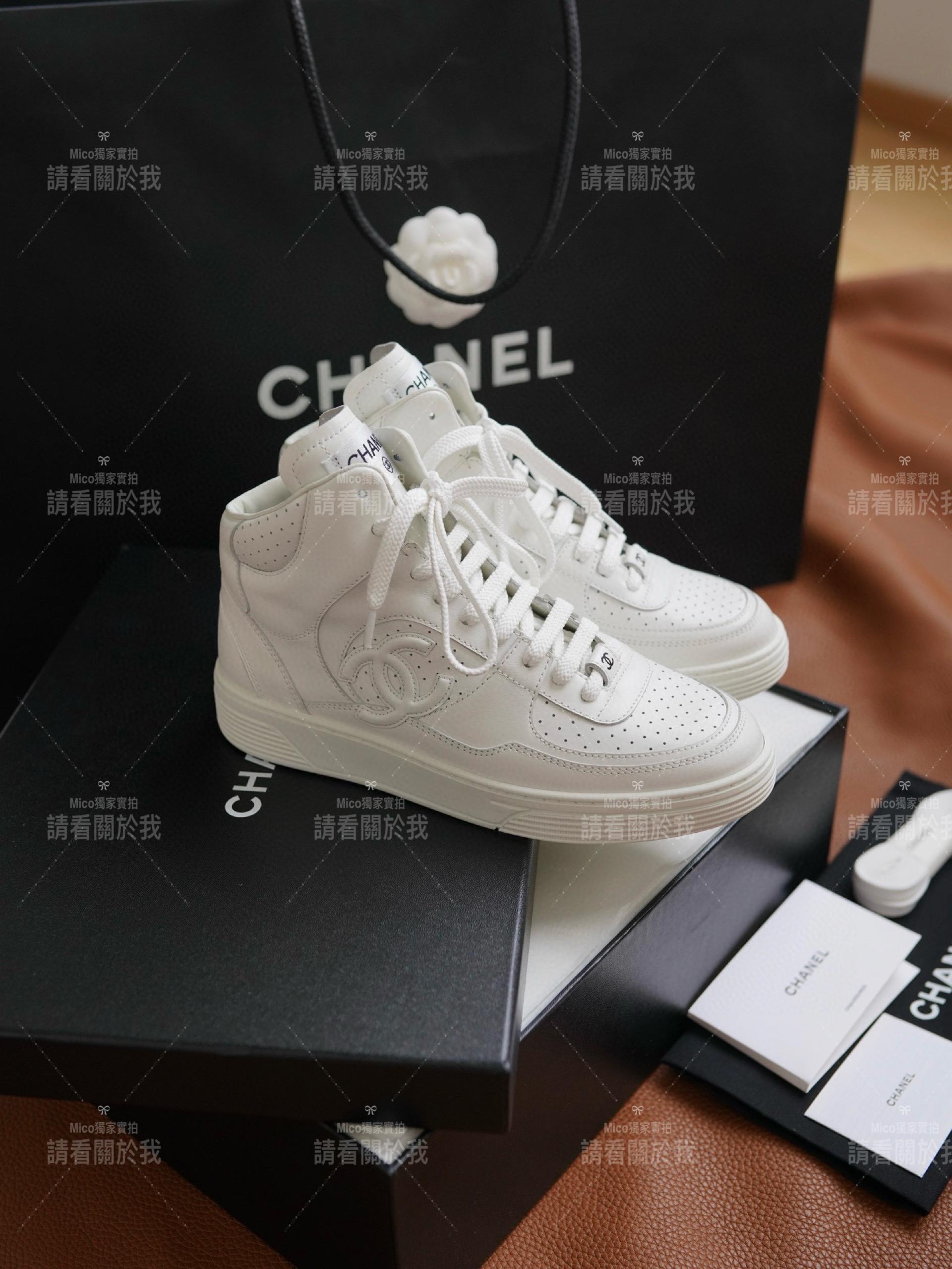Chanel 經典百搭 高筒全白款小白鞋 休閒鞋 35-40