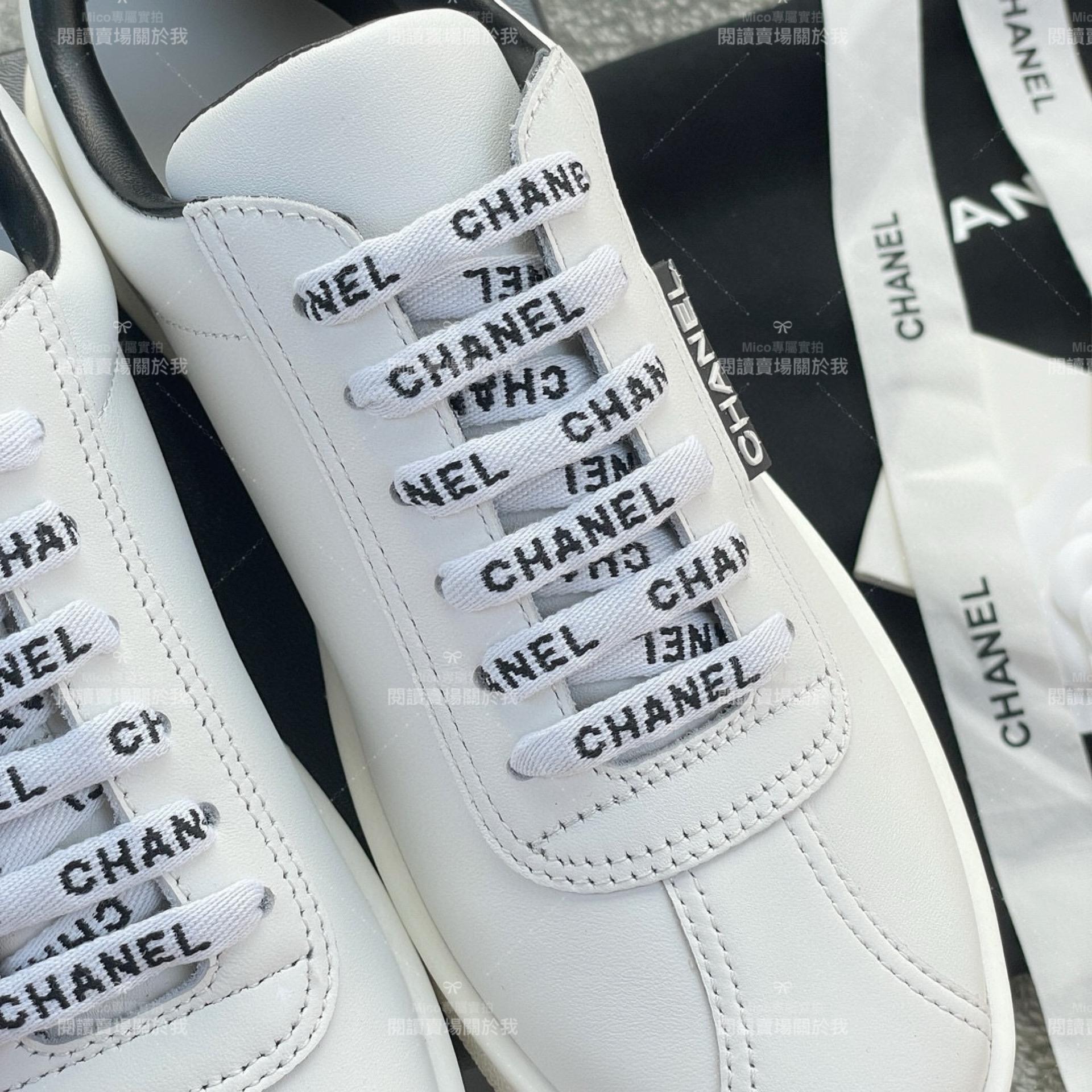 經典中的經典 CHANEL Sneaker小白鞋 字母鞋帶小白鞋 35-40