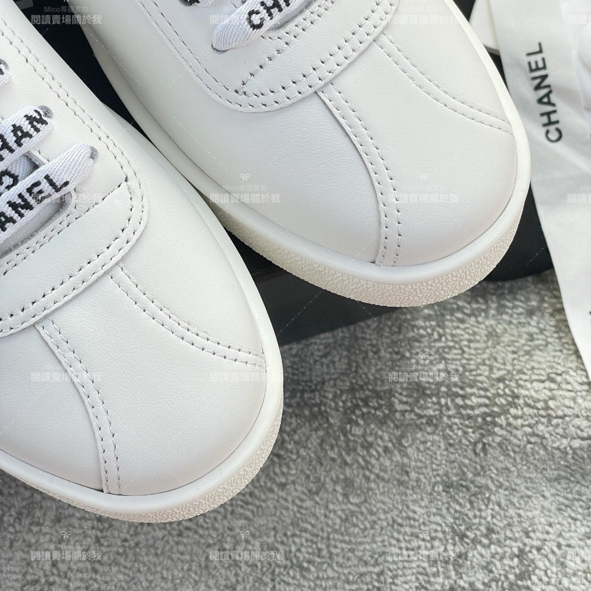 經典中的經典 CHANEL Sneaker小白鞋 字母鞋帶小白鞋 35-40