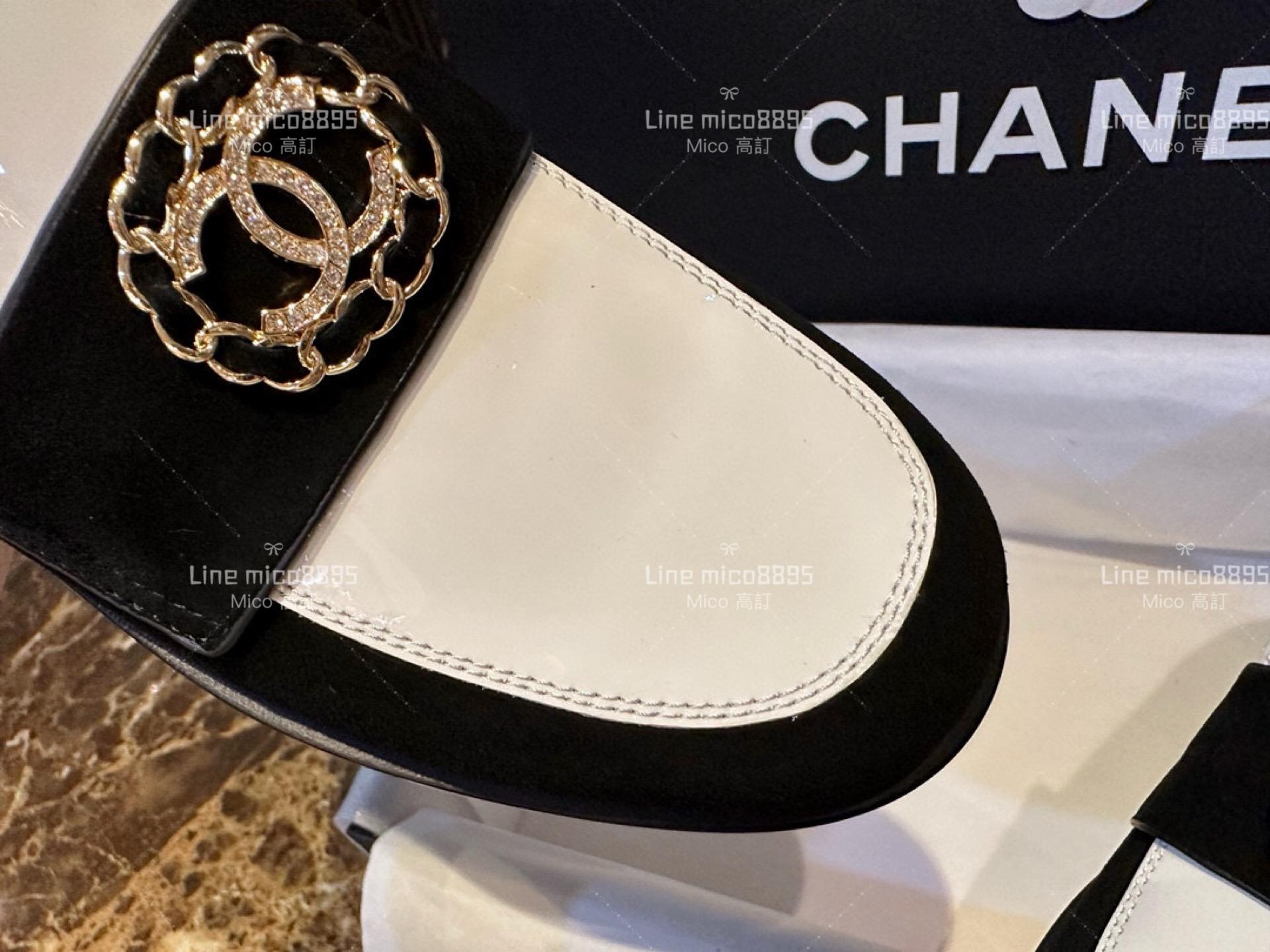 高訂款▫️CHANEL 𝟐𝟐𝐤 黑白圓扣樂福鞋 平底鞋 35-41