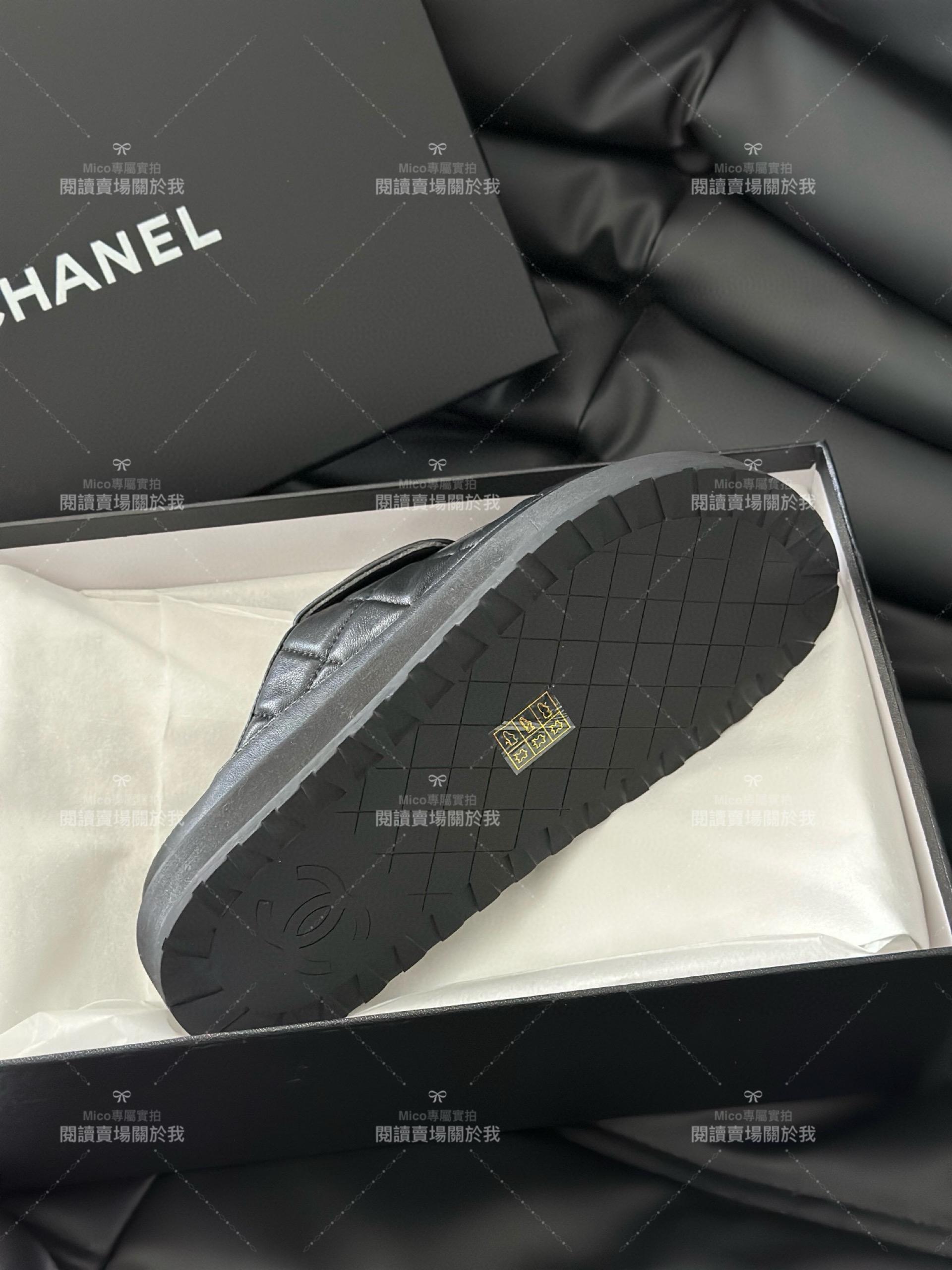 Chanel 24新款 書包釦小羊皮麵包拖鞋/博肯穆勒鞋 35-40