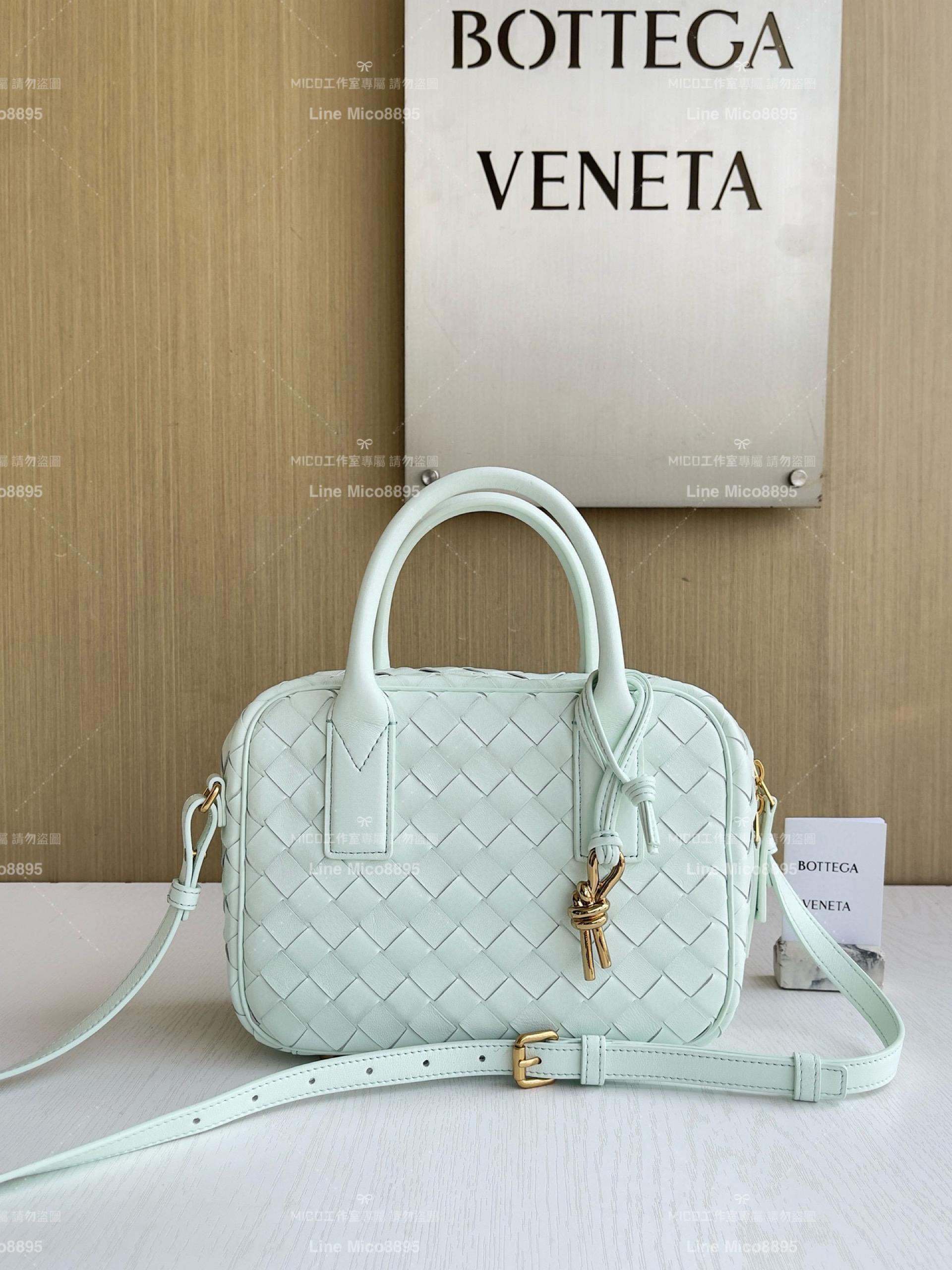 Bottega Veneta 瑪瑙灰 Small Getaway小號羊皮編織手提袋 23.5cm