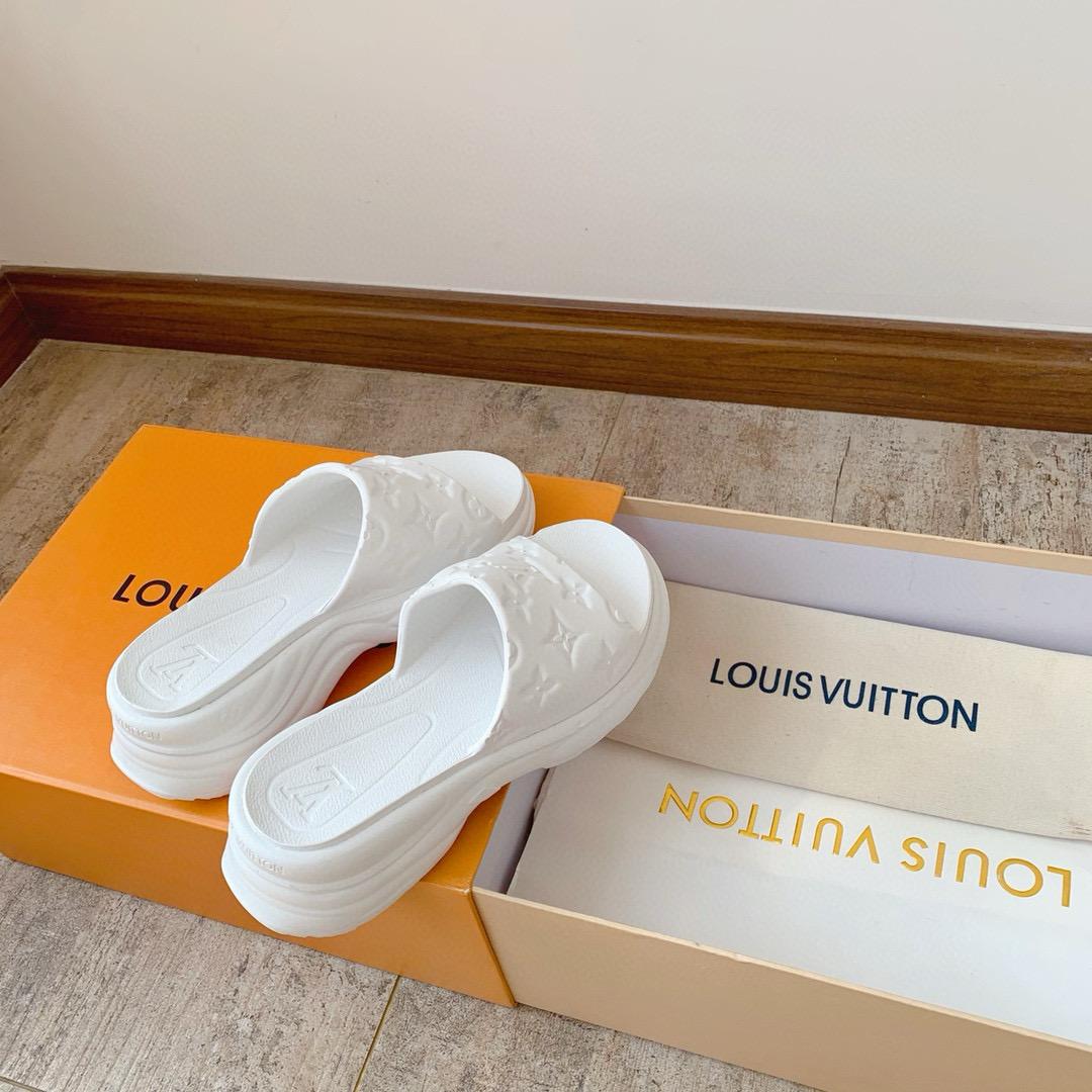 LV  Louis Vuitton ｜LV Pool55系列 沙灘厚底涼鞋 拖鞋 5.5cm 36-41
