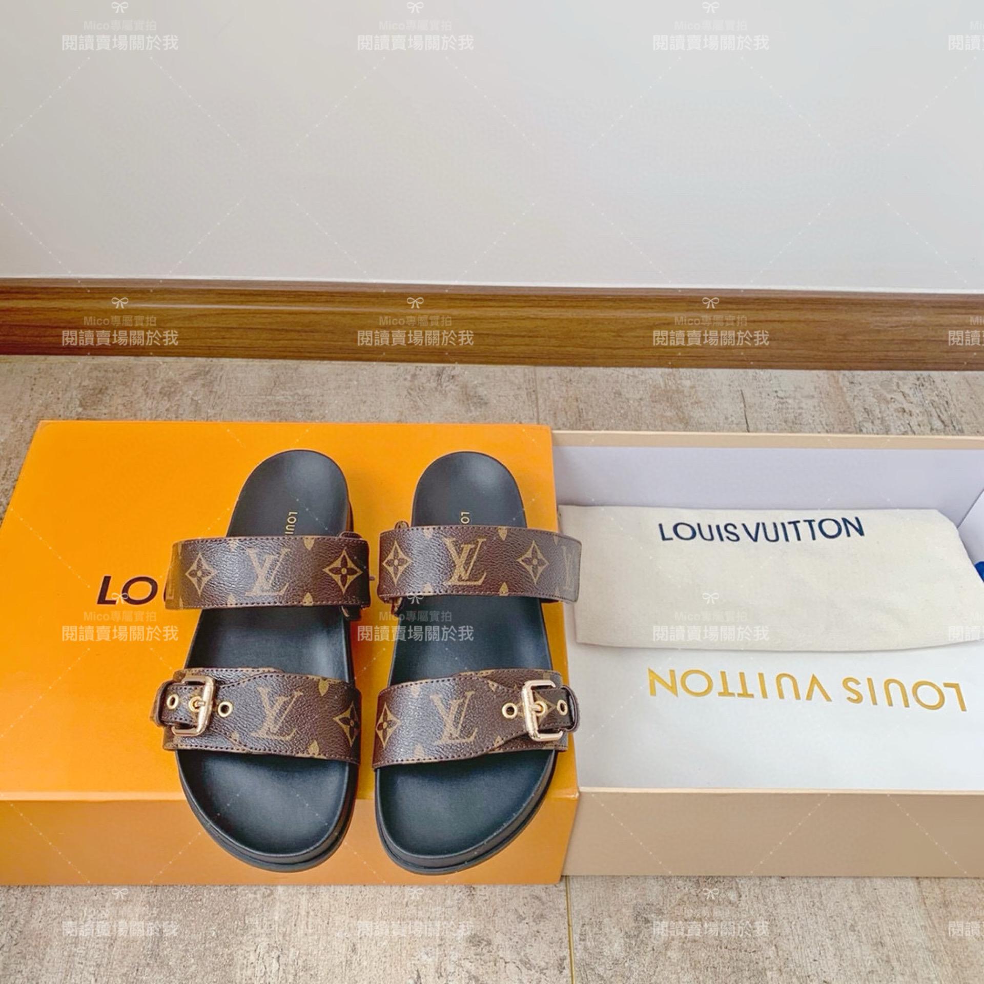 LV  Louis Vuitton ｜Bom dia系列 老花涼拖鞋 35-40
