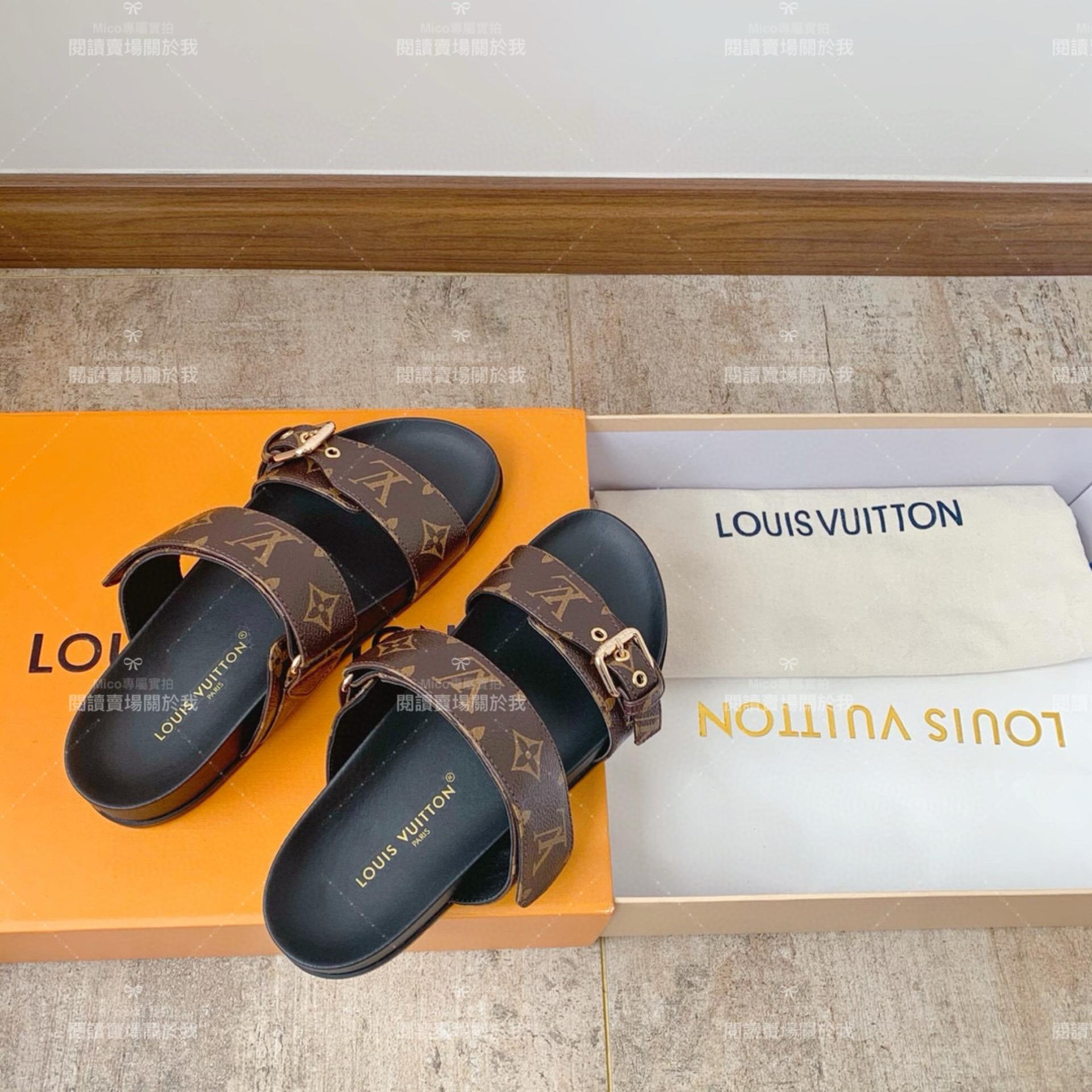 LV  Louis Vuitton ｜Bom dia系列 老花涼拖鞋 35-40