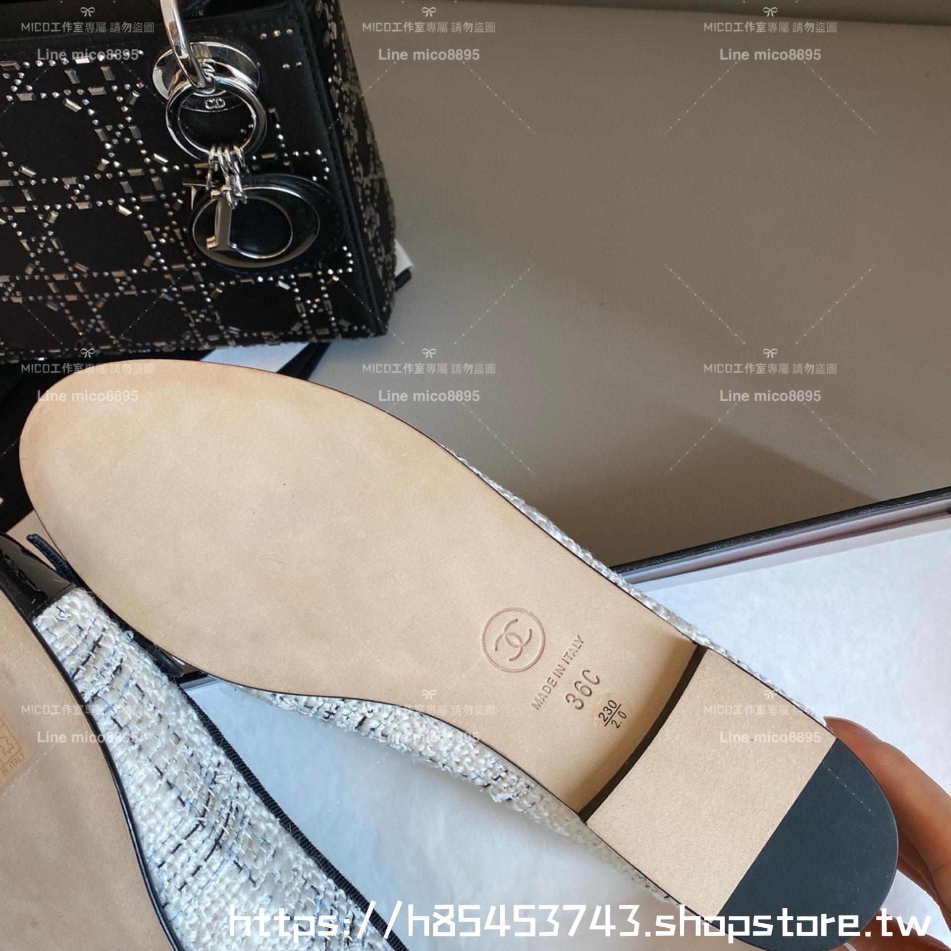 CHANEL 小香 經典款芭蕾舞鞋 呢料拼漆皮 平底鞋/女鞋 Size：35-39（34.40.41.42定做不退换）