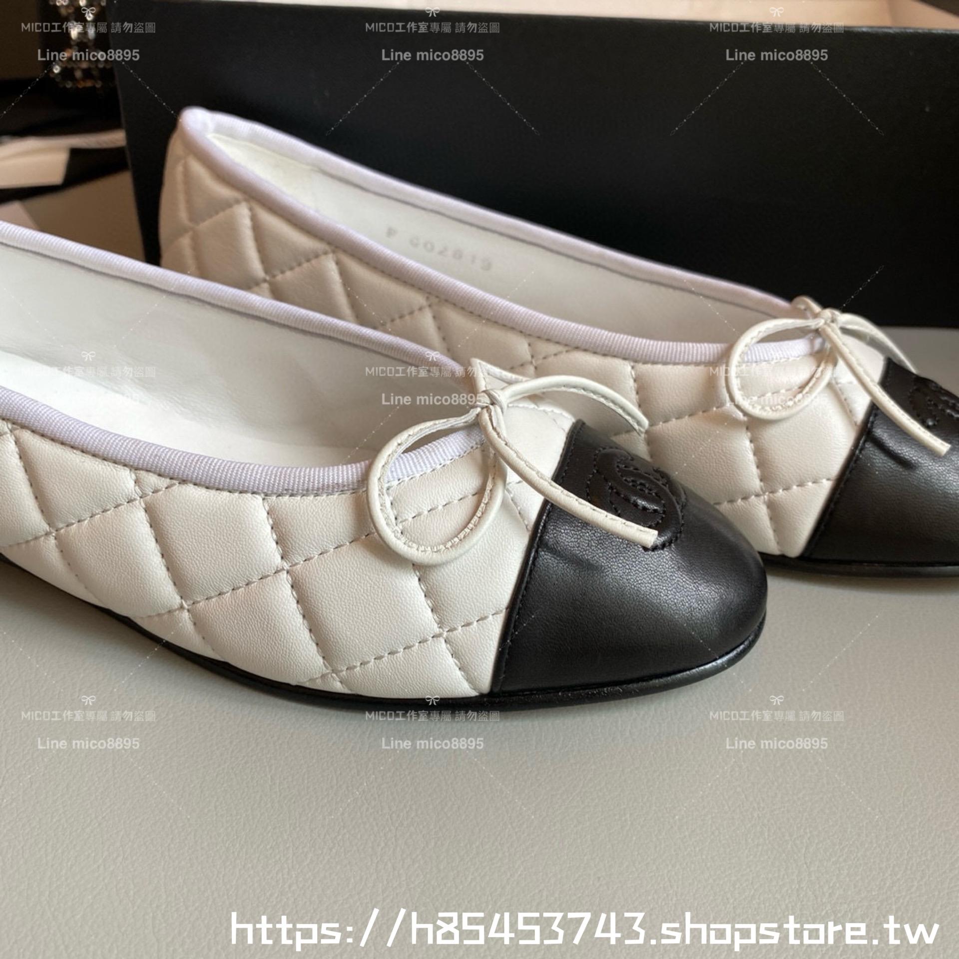 CHANEL 小香 經典款芭蕾舞鞋 白色羊皮 菱格款平底鞋/女鞋 Size：35-39（34.40.41.42定做不退换）