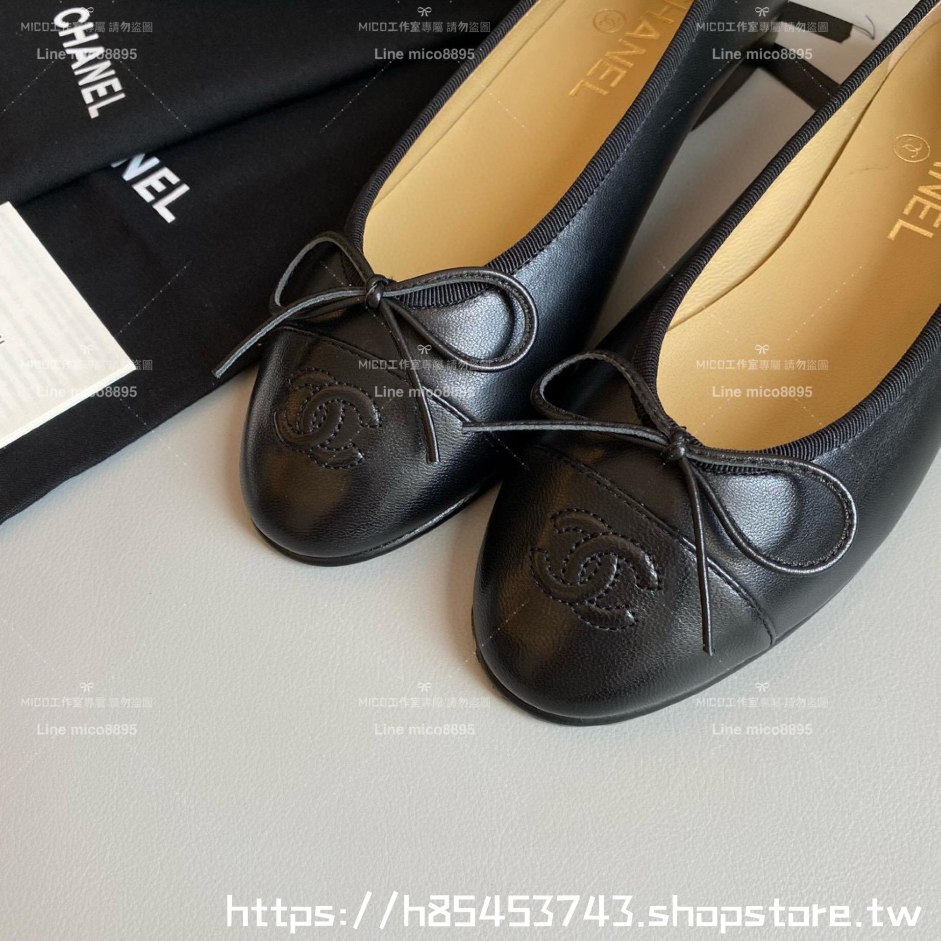 CHANEL 小香 經典款芭蕾舞鞋 全黑色羊皮 平底鞋/女鞋 Size：35-39（34.40.41.42定做不退换）