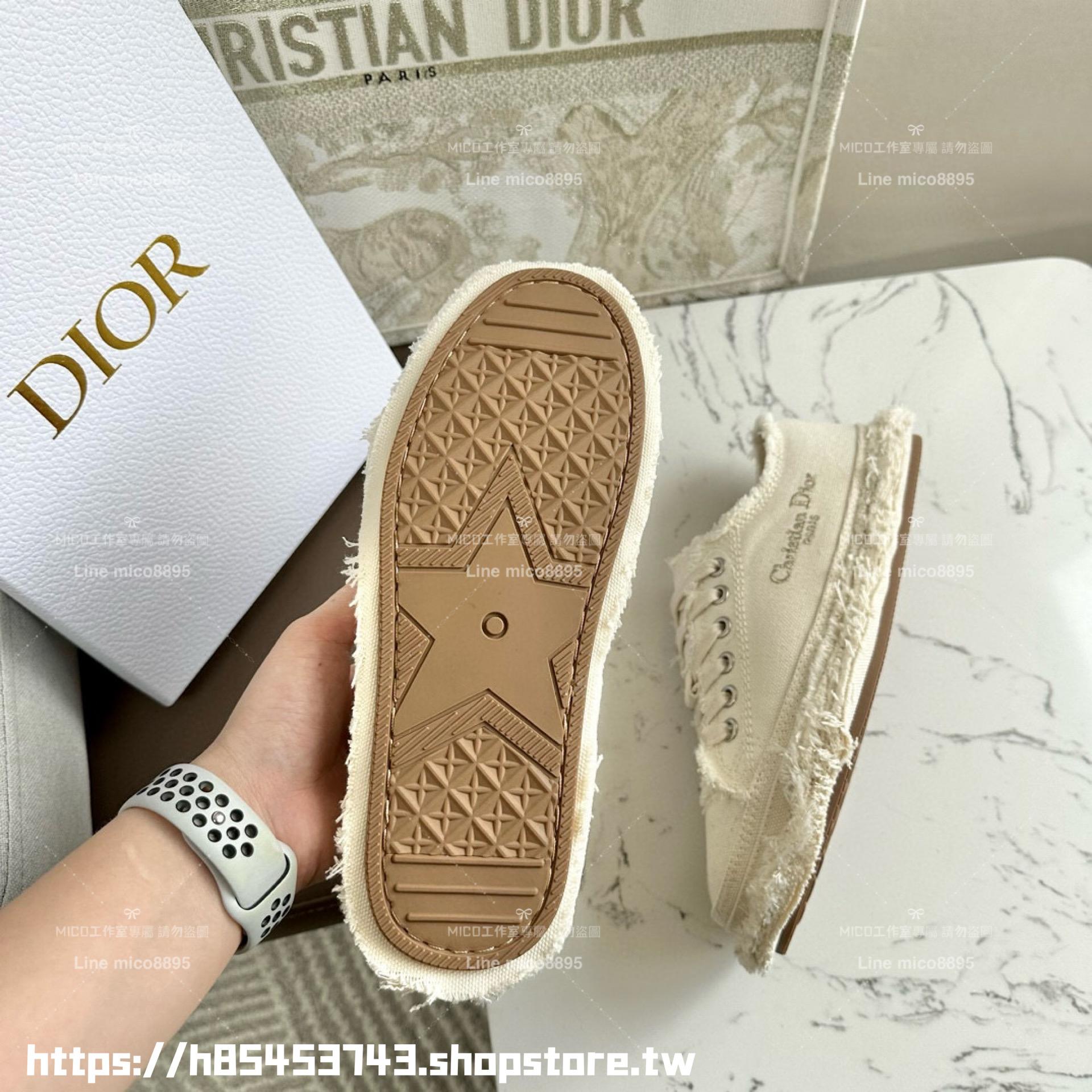 Dior 迪奧 白色 D-Blaze Sneaker新款刺繡厚底乞丐流蘇帆布 板鞋 帆布鞋 35-40