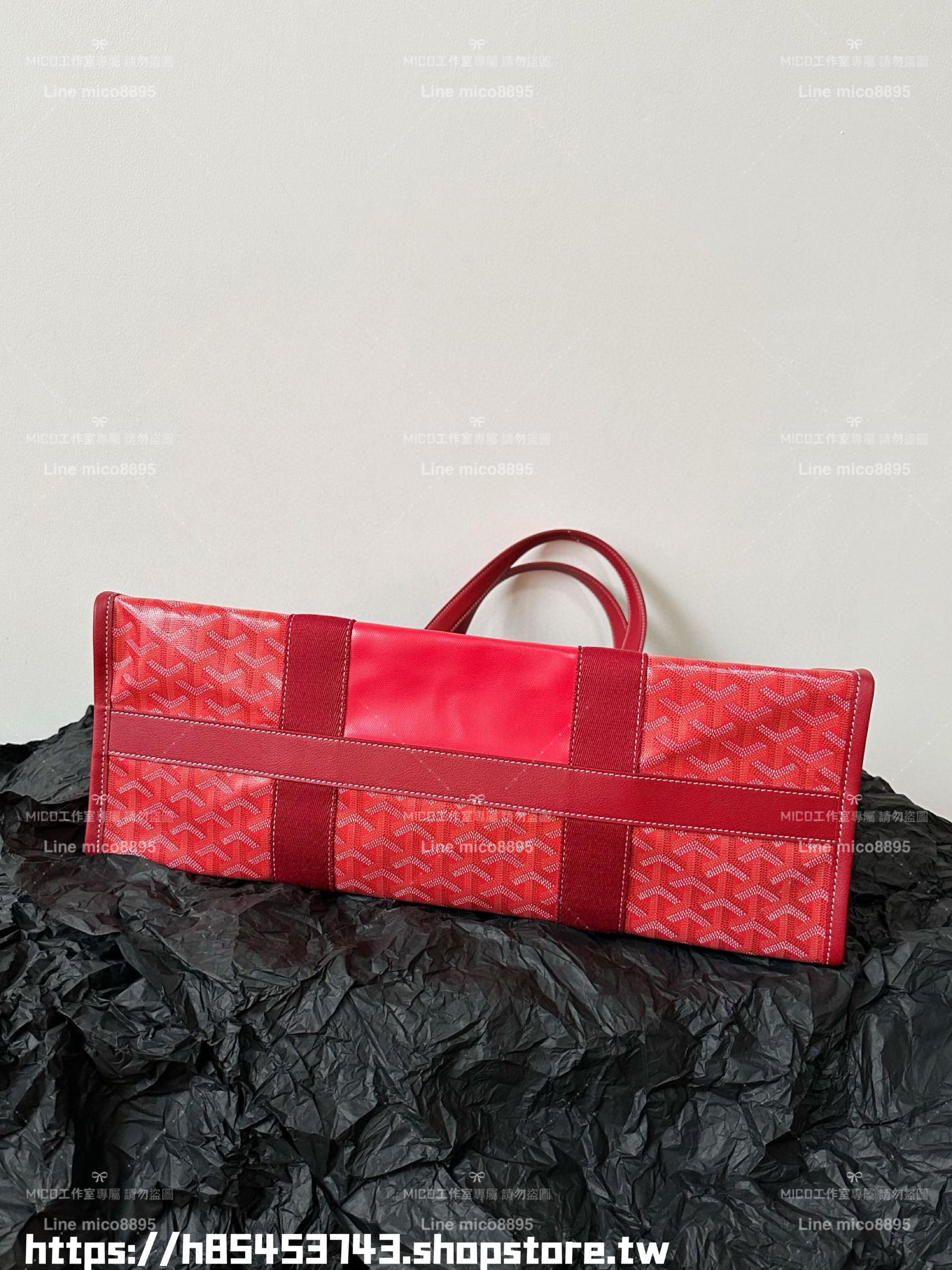 Goyard 戈雅 紅色 villette tote彩繪法鬥 托特包 45×32×15cm（無盒裝 有防塵袋提袋）