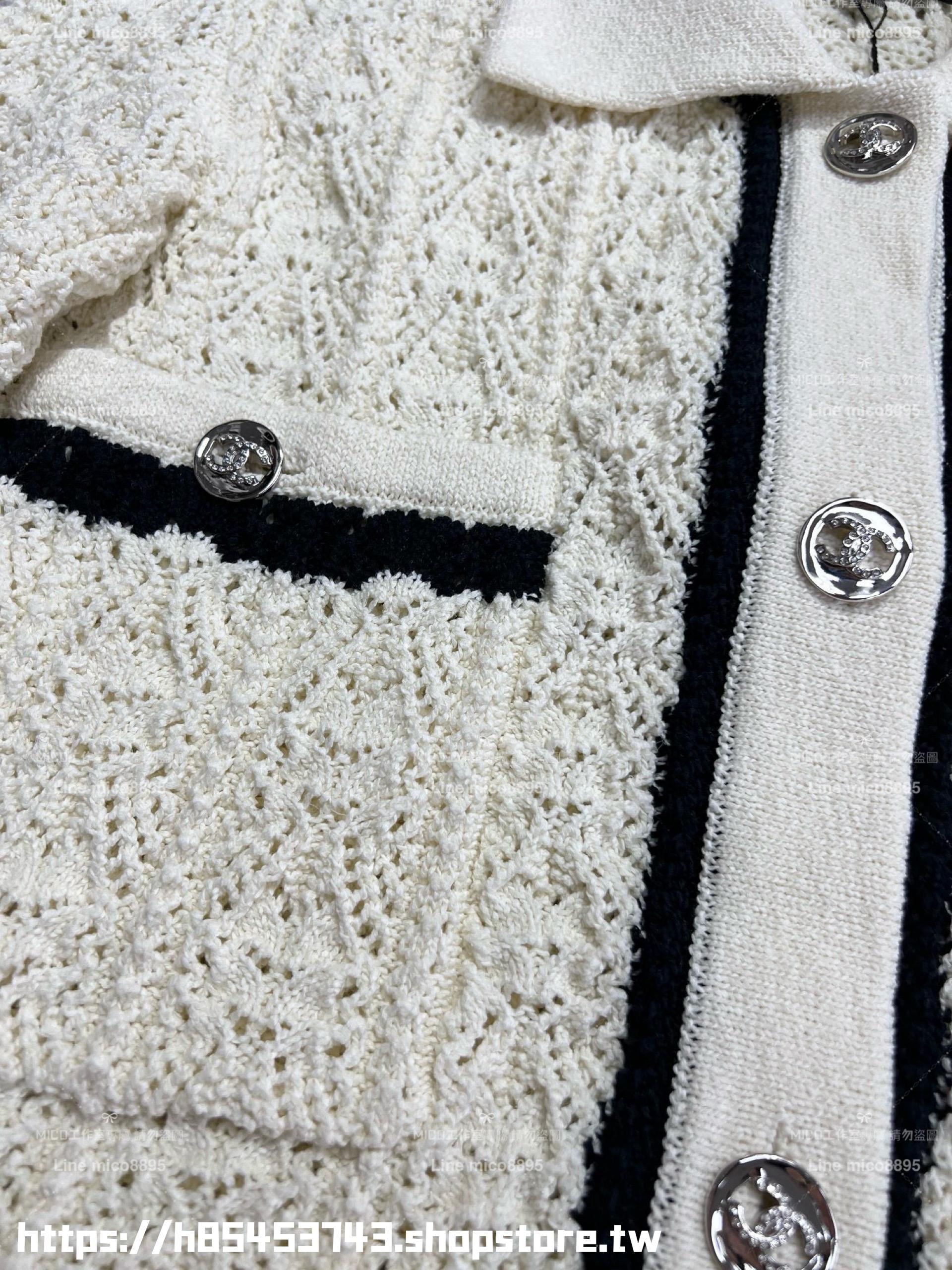 高訂服飾｜CHANEL 24p 王一博同款 白色 翻領特製紗線長版開衫外套  36.38.40