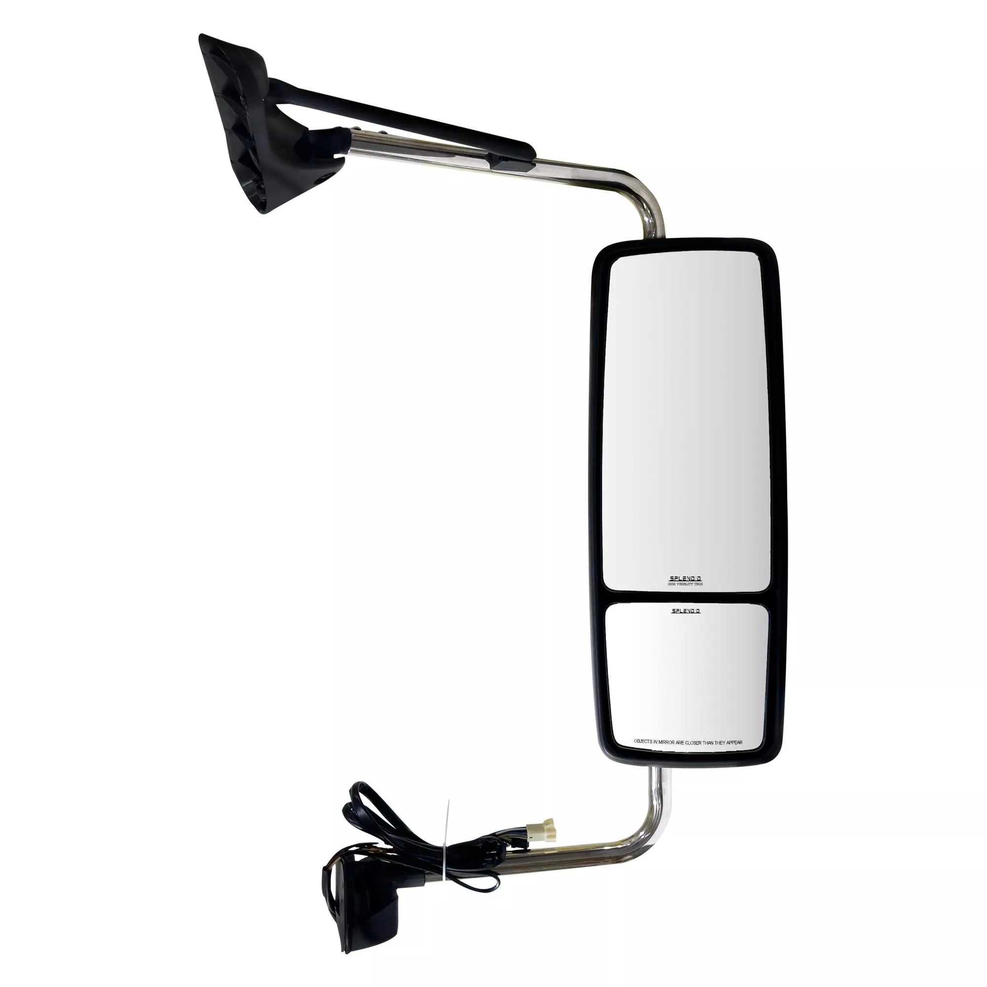 SPLENDID Replacement Side mirror, Power mirror, Heated with Turn Signals, Chrome cover, for 2002-2018 International Prostar Lonestar, Passenger Side