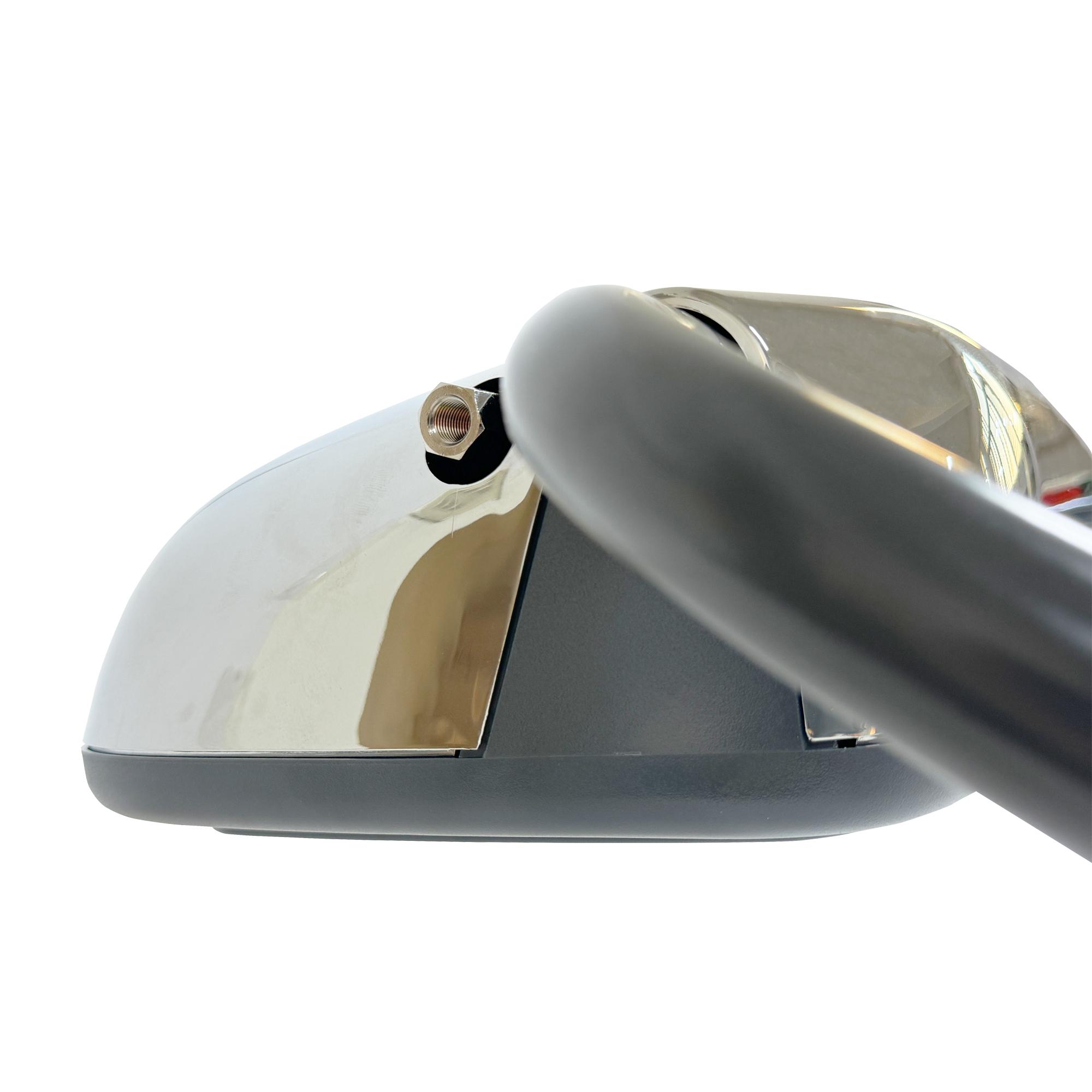 SPLENDID Replacement Side mirror, Power mirror, Heated, Chrome cover, for 2002-2015 Freightliner Columbia, 2001-2010 Freightliner Coronado, 1996-2010 Freightliner Century, Driver Side