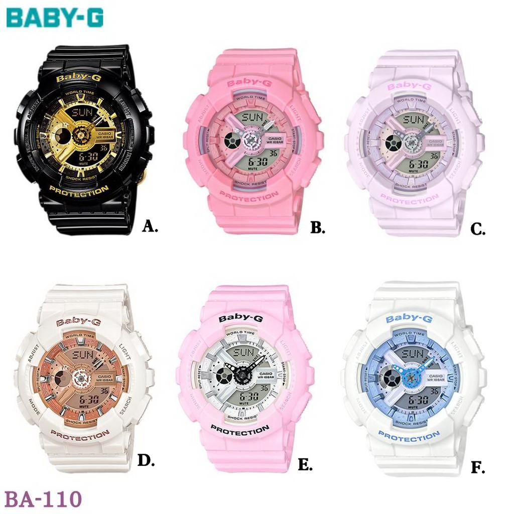 BABY-G 經緯度鐘錶CASIO專賣 電子+指針雙顯示 粉彩色系甜美率性 雜誌廣告款 BA-110 BA-110BE