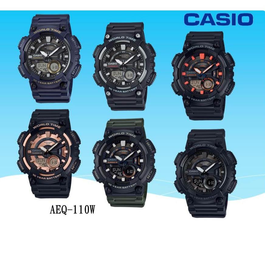 經緯度鐘錶 CASIO手錶 酷炫G-SHOCK造型  電話記憶世界時間 100米防水附保固卡AEQ-110W