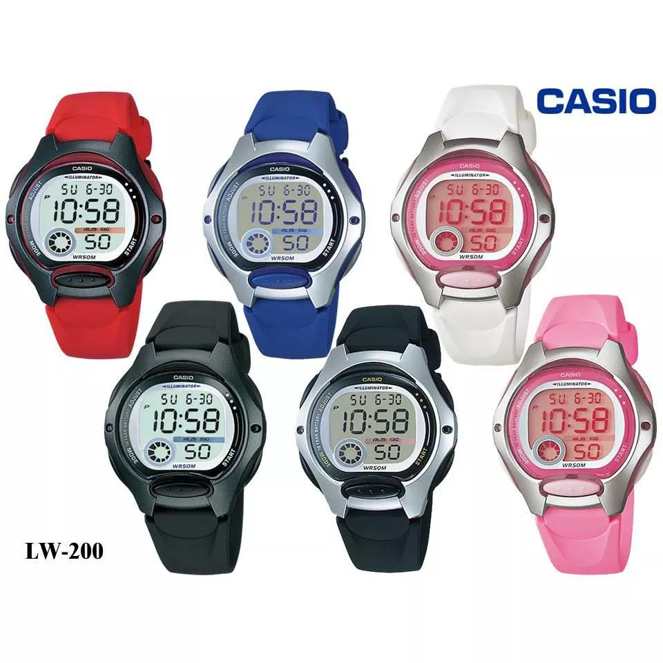 CASIO電子錶 果凍型50米防水 十年電池 學生錶 運動錶 實用款【全國超低價↘】保證台灣卡西歐公司貨LW-200