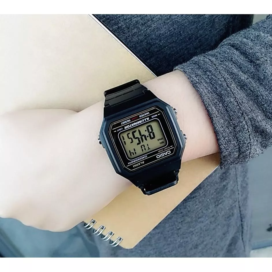 經緯度鐘錶CASIO電子錶 年度新款 似G-SHOCK 大字幕 復古方形設計 上班 學生禮物【↘超低價】W-217H