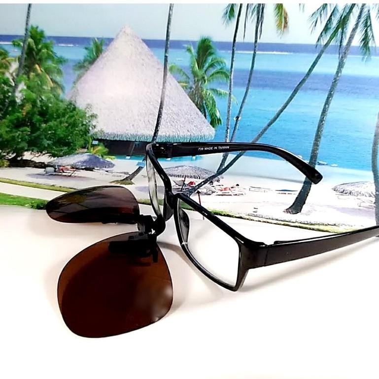 偏光太陽眼鏡夾片 飛行員款(方) 55MM 掛式太陽眼鏡 台灣製 近視族偏光夾片/ 夾式太陽眼鏡 夏季開車休閒 經緯度鐘