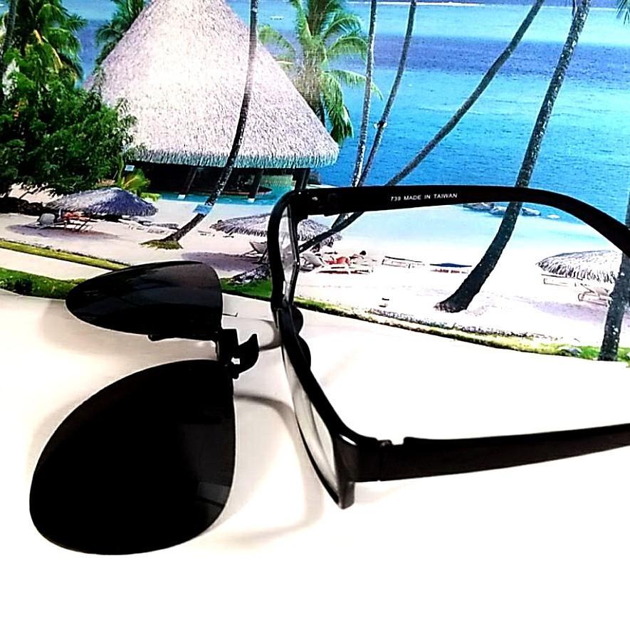 偏光太陽眼鏡夾片 台灣製 飛行員款-大58MM 掛式太陽眼鏡 時尚偏光夾片/ 夾式太陽眼鏡 夏日開車休閒運動 經緯度鐘錶