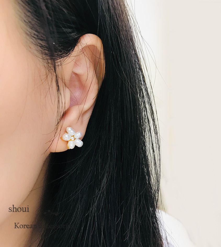 珍珠花  | 夾式耳環