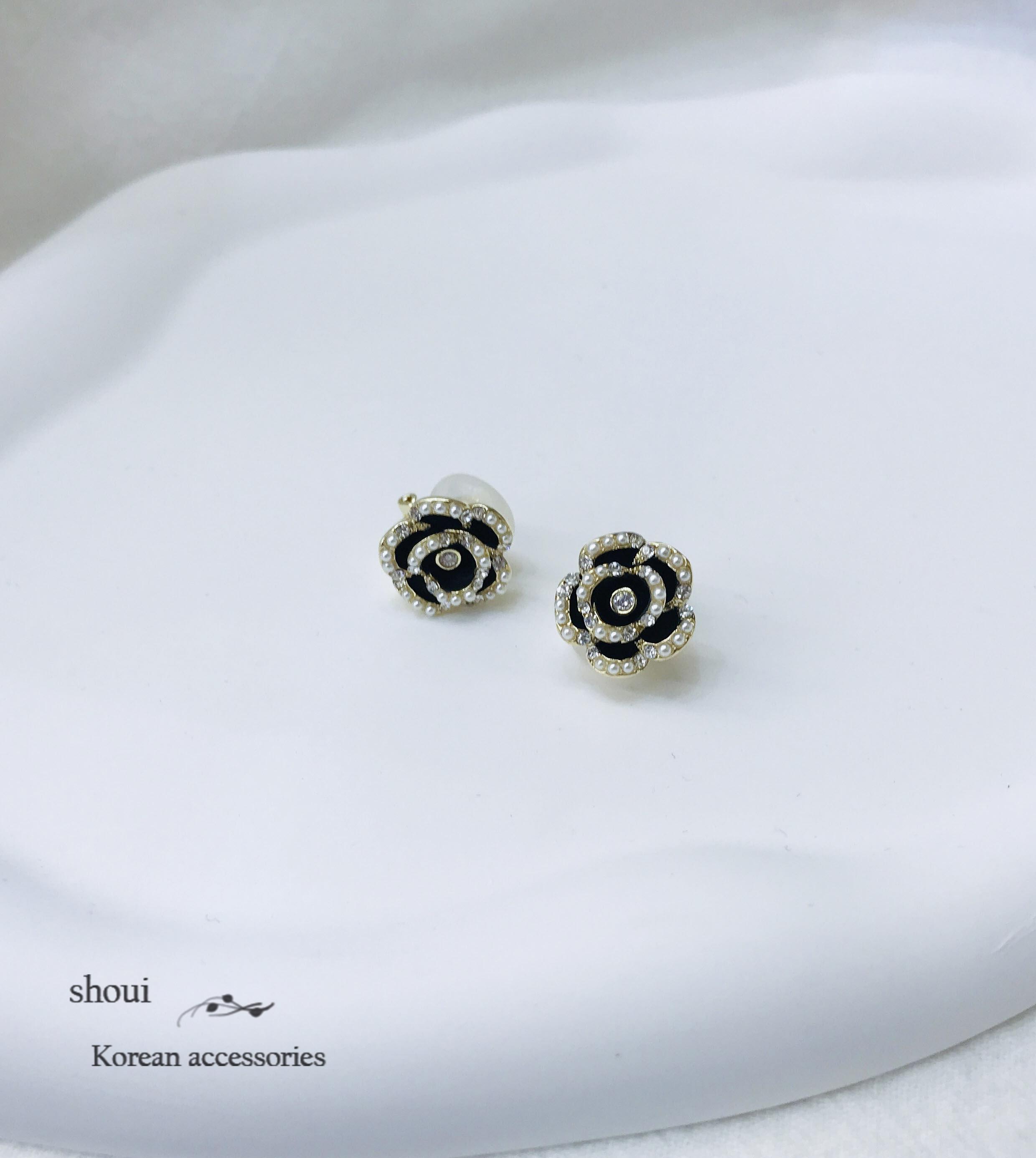 珍珠玫瑰 | 夾式耳環