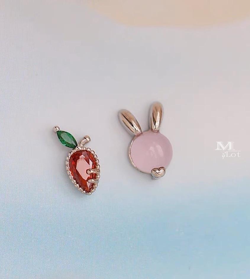 兔先生的胡蘿蔔 • 925純銀鎖珠耳環
