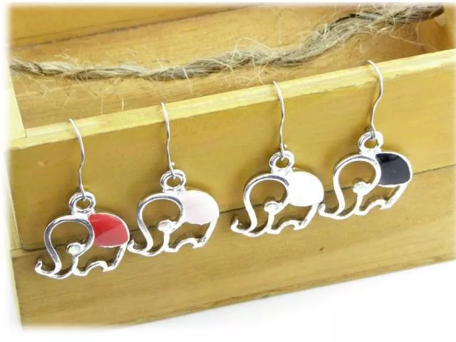耳環-可愛泰國象 可愛滴油大象閃鑽耳鈎