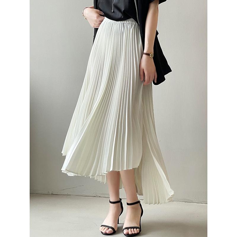 DANDT百褶半身裙2023夏季新款設計小眾垂感不規則下擺半身裙80816(23 JUN Ian) 歐美服飾