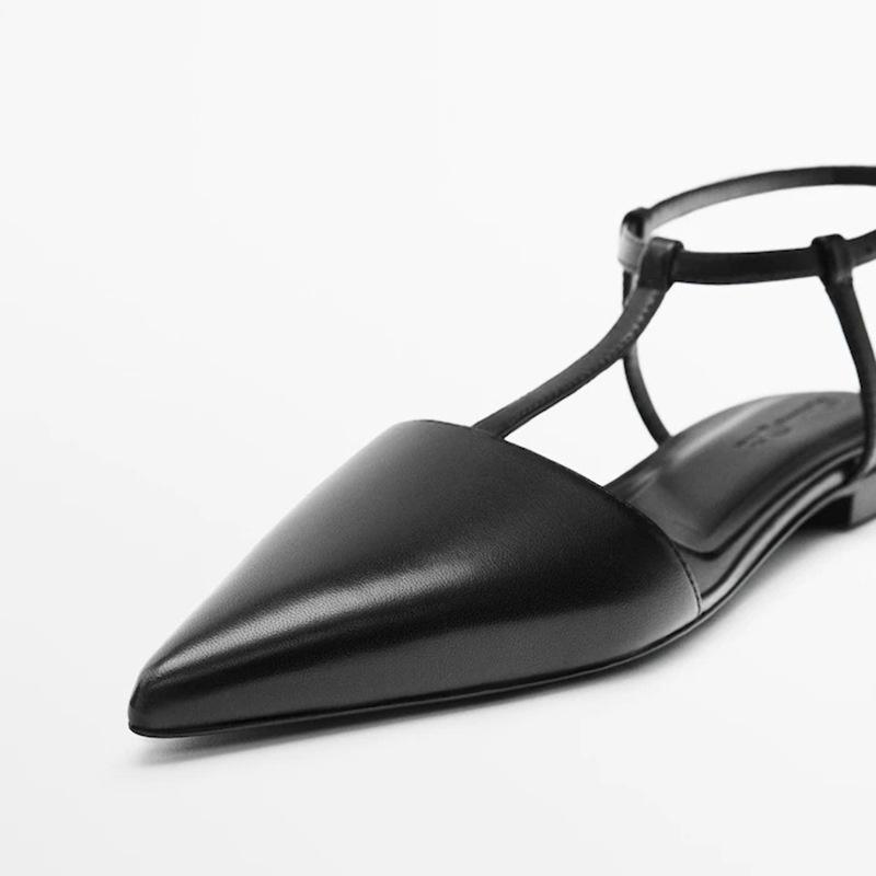 DANDT 2022年夏季新款尖頭淺口羊皮平底包頭涼鞋(23 JUN SIN) 外銷女鞋