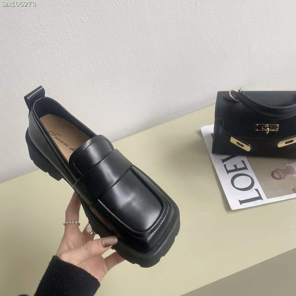 韓版樂福鞋DANDT百搭真皮鞋墊方頭厚底鞋（22 DEC 510-1）同風格請在賣場搜尋—華流鞋款