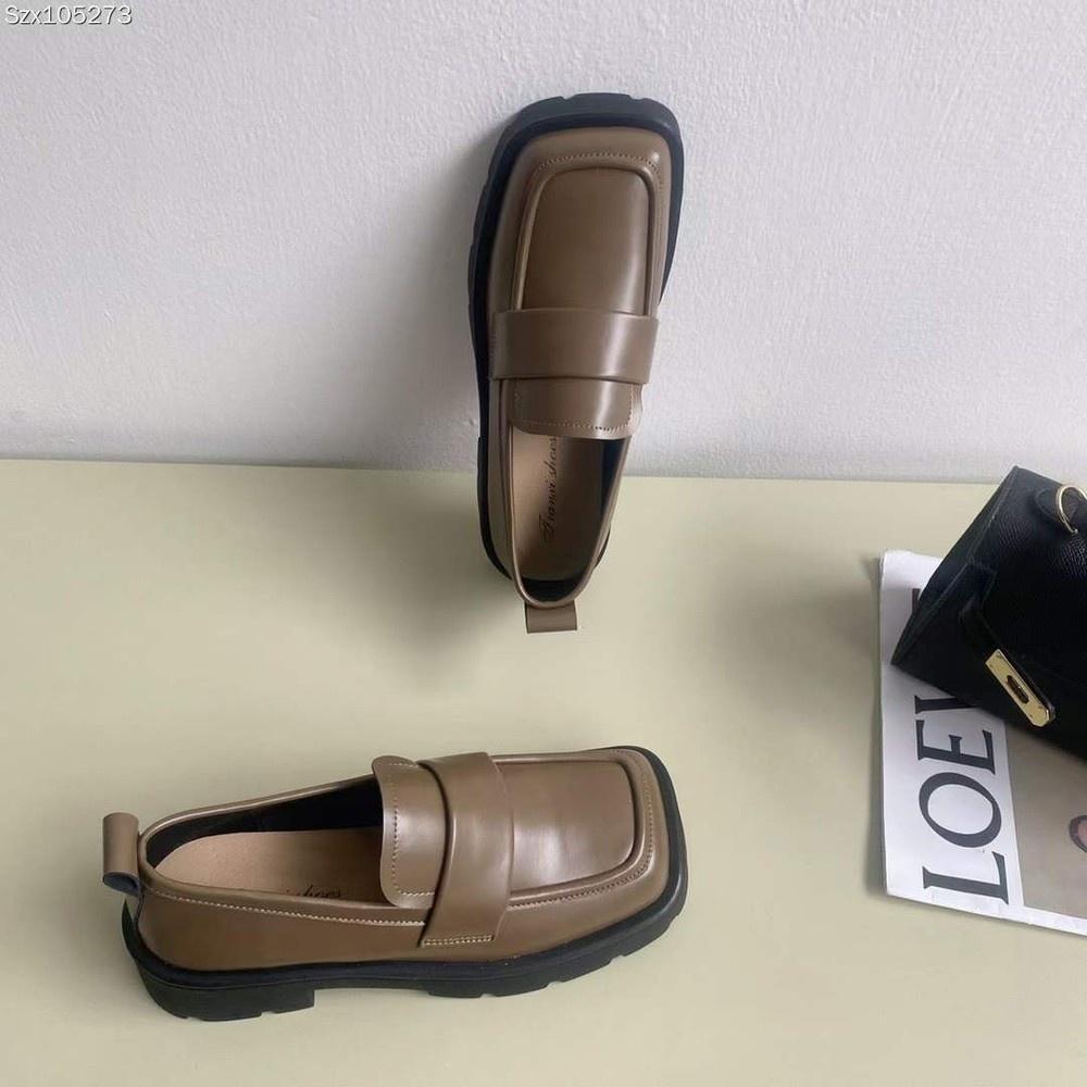 韓版樂福鞋DANDT百搭真皮鞋墊方頭厚底鞋（22 DEC 510-1）同風格請在賣場搜尋—華流鞋款