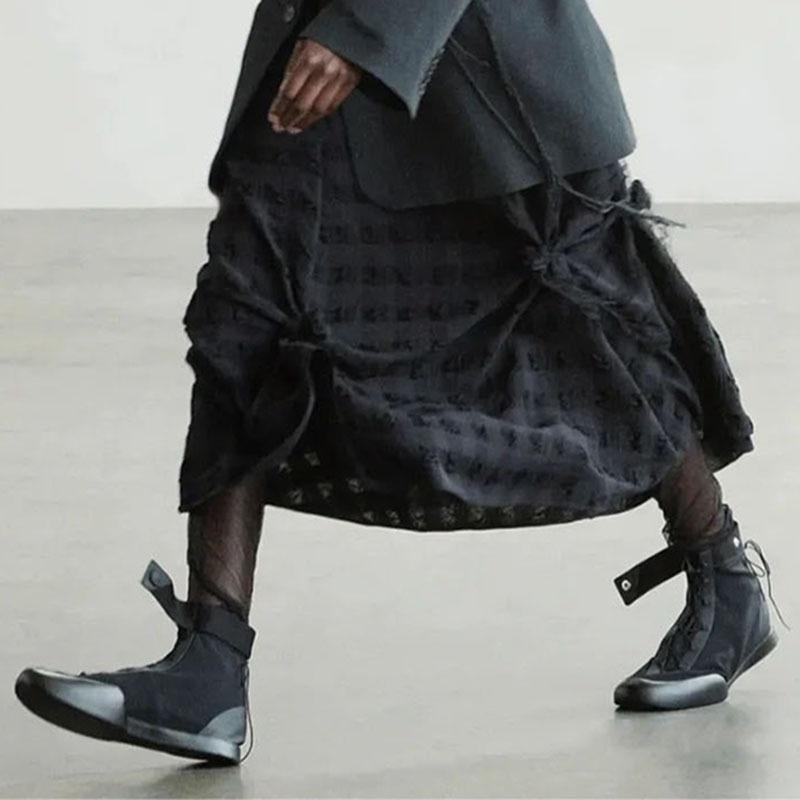 DANDT織物防水彈力靴同款小眾短靴尼龍系帶時尚休閑高幫馬丁靴(23 SEP TRA) 外銷女鞋