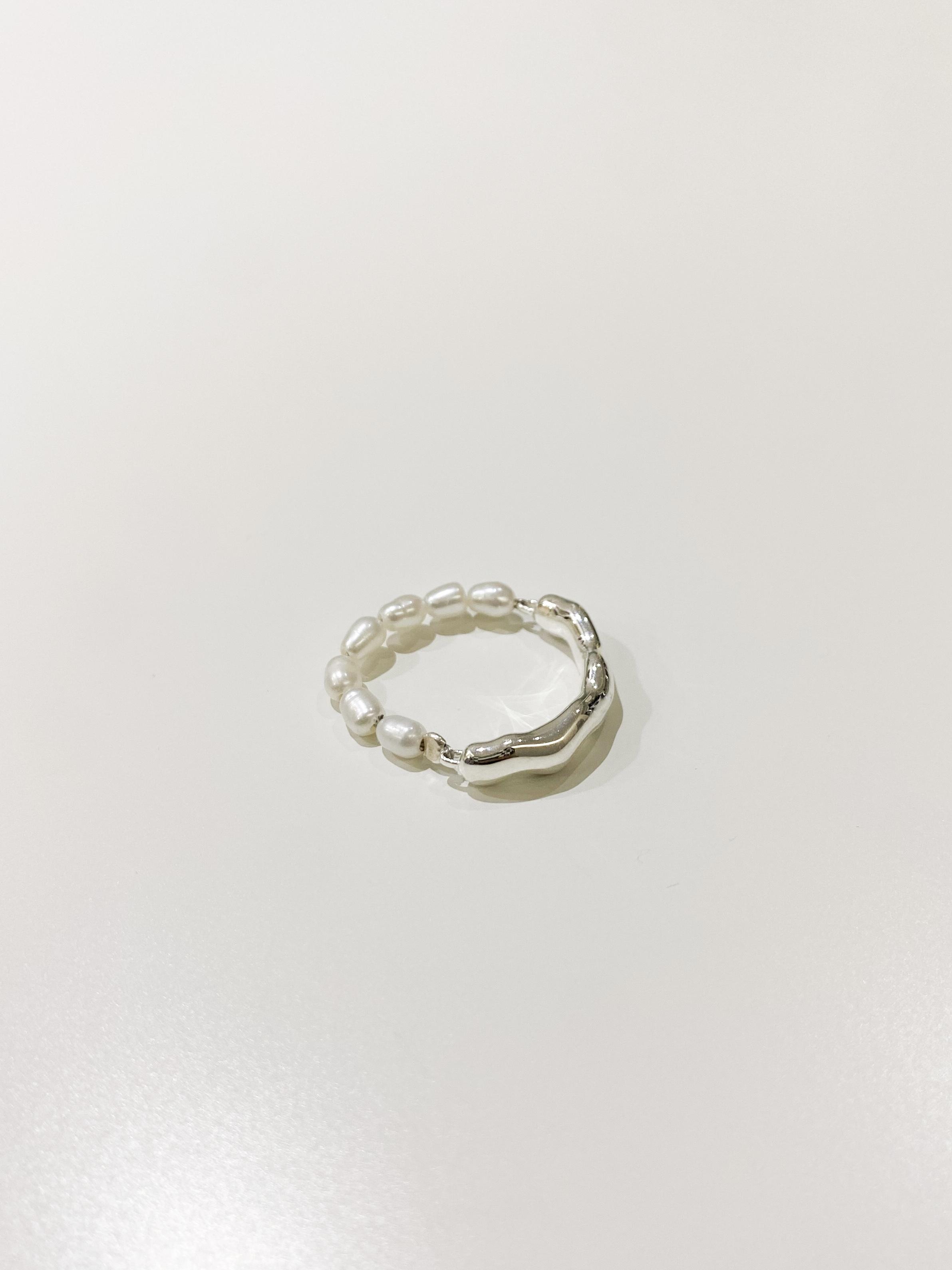 Korea 925silver 半珍珠戒指