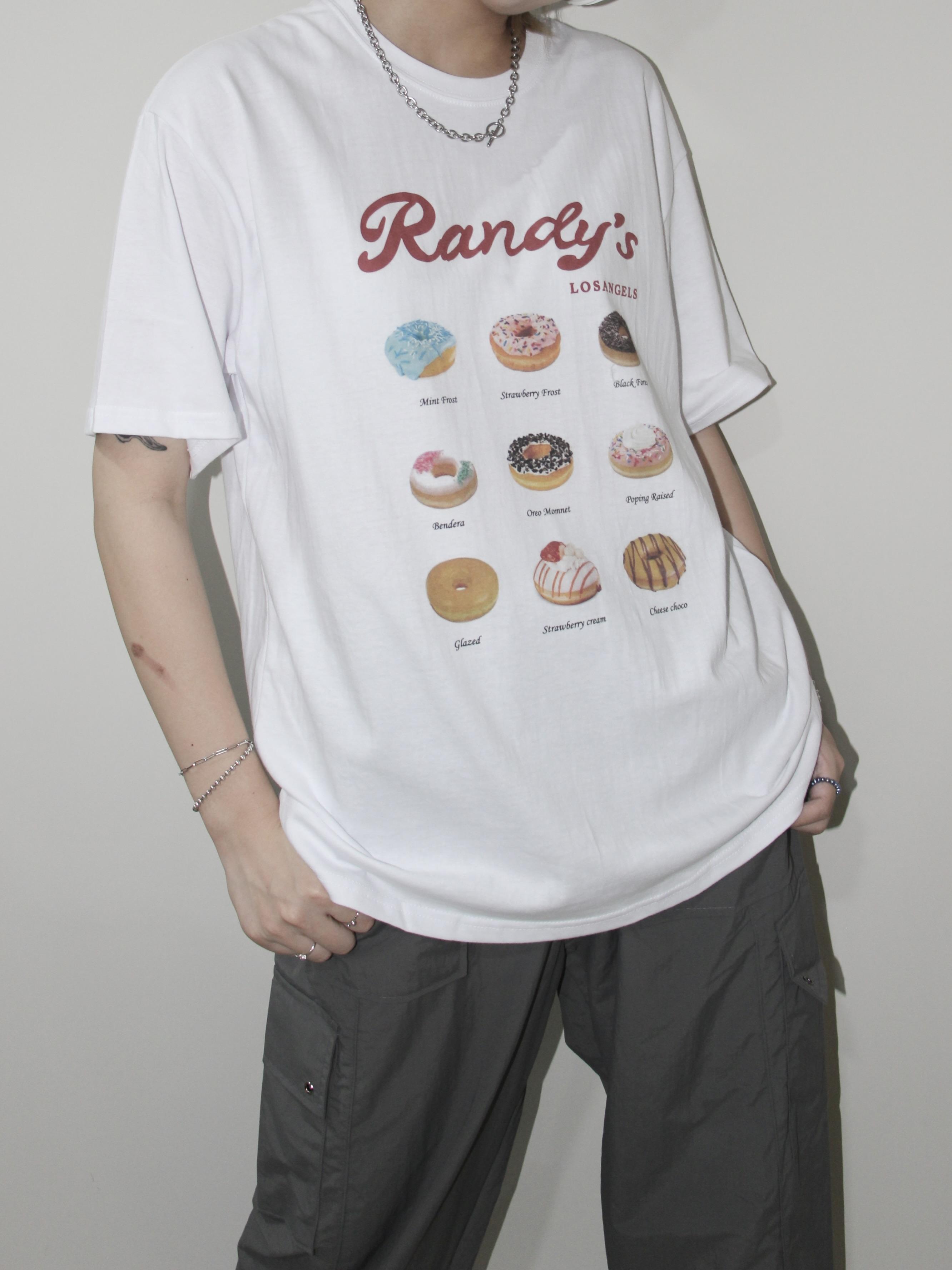 Korea Randy甜甜圈T (白/白灰)