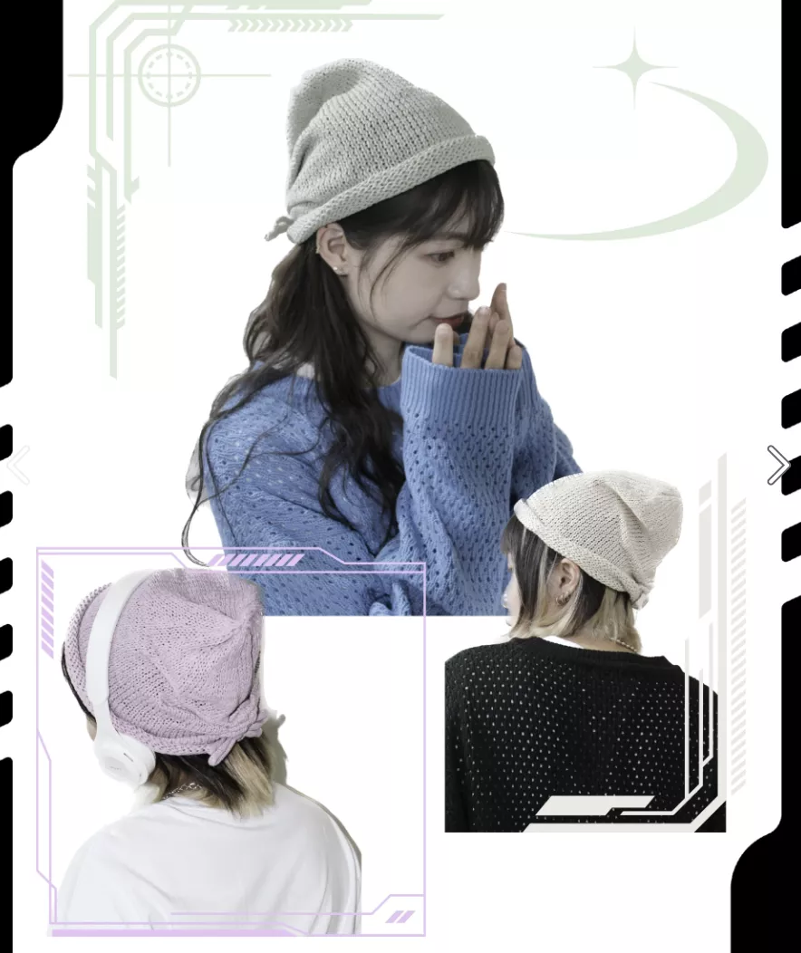 Korea 夏日綁帶麻織魔法覺醒帽 (紫/青蘋/燕麥奶)