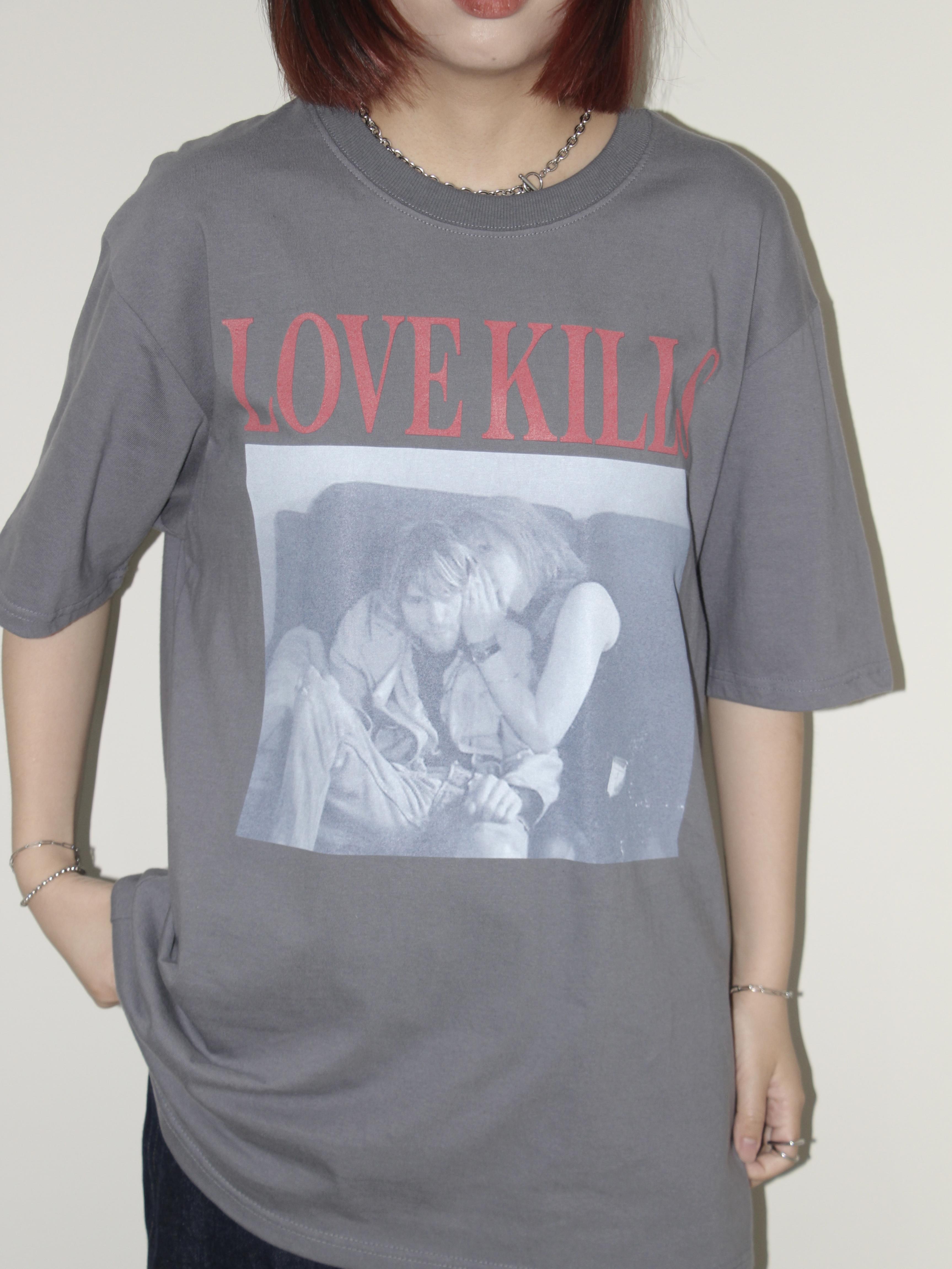 Korea lovekills大圖T (白/灰藍)